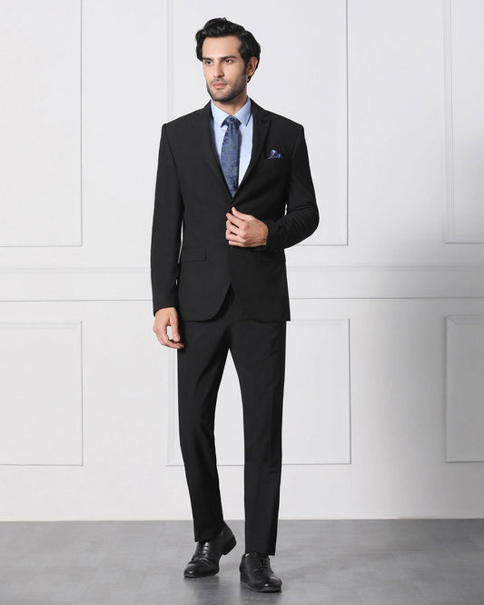 Black Must Haves Two Piece Solid Suit - Jerret