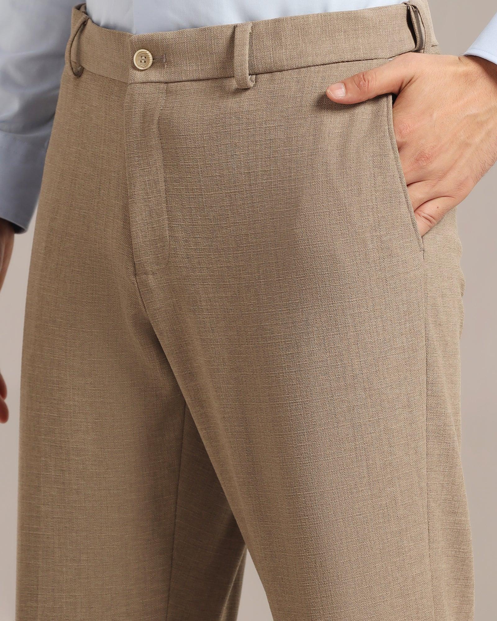 Two Piece Khaki Solid Formal Suit - Juttex - Blackberrys