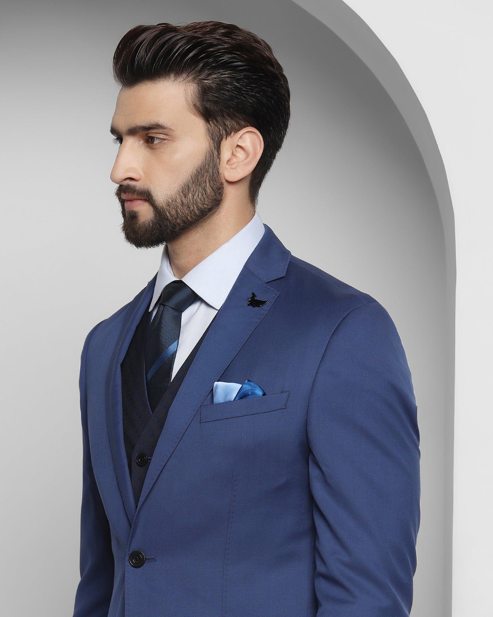 Solid 3 Pcs Premium Suit In Blue (Cyprus) - Blackberrys