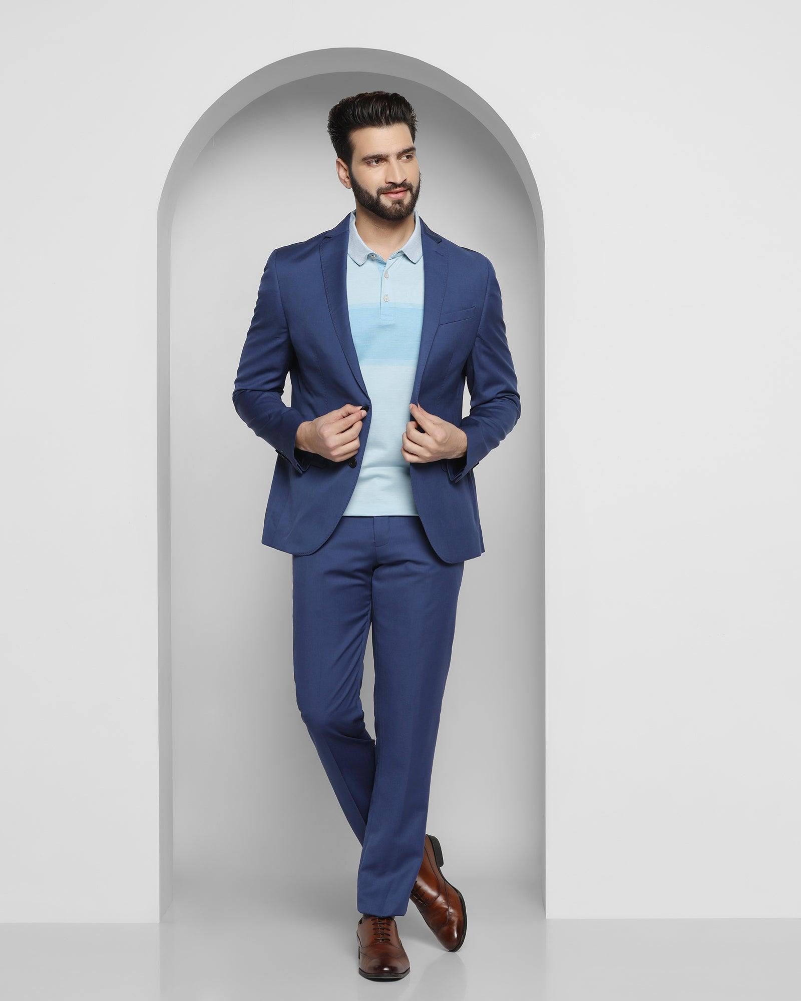 Solid 3 Pcs Premium Suit In Blue (Cyprus) - Blackberrys