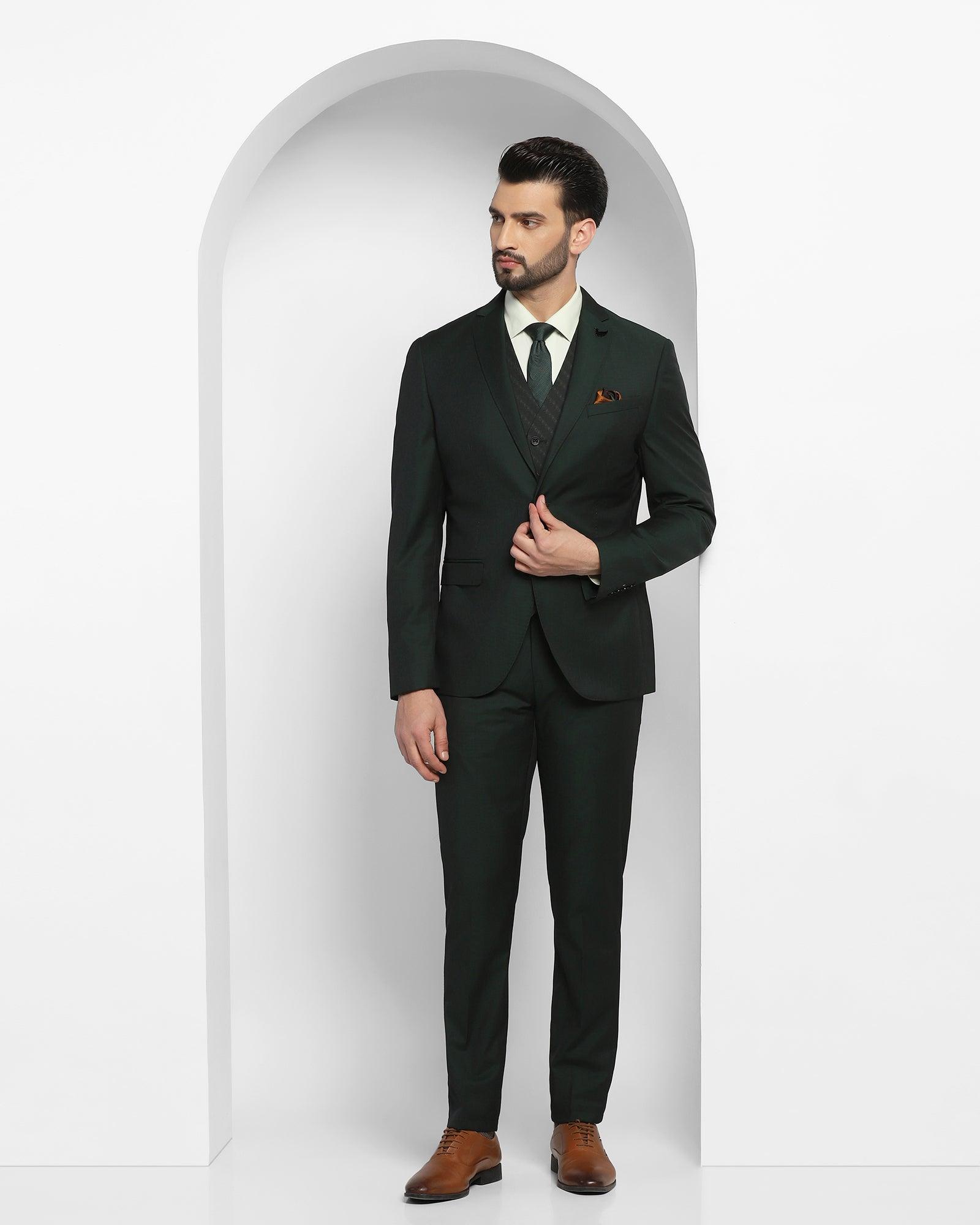 Solid 3 Pcs Premium Suit In Green (Cyprus) - Blackberrys