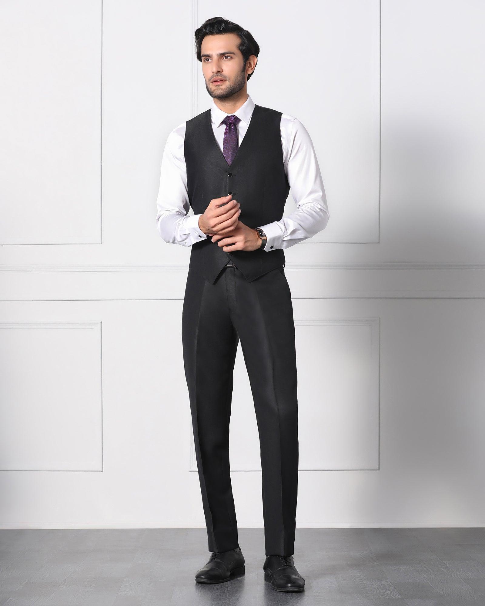 Must Haves Three Piece Black Solid Formal Suit - Jaydon - Blackberrys