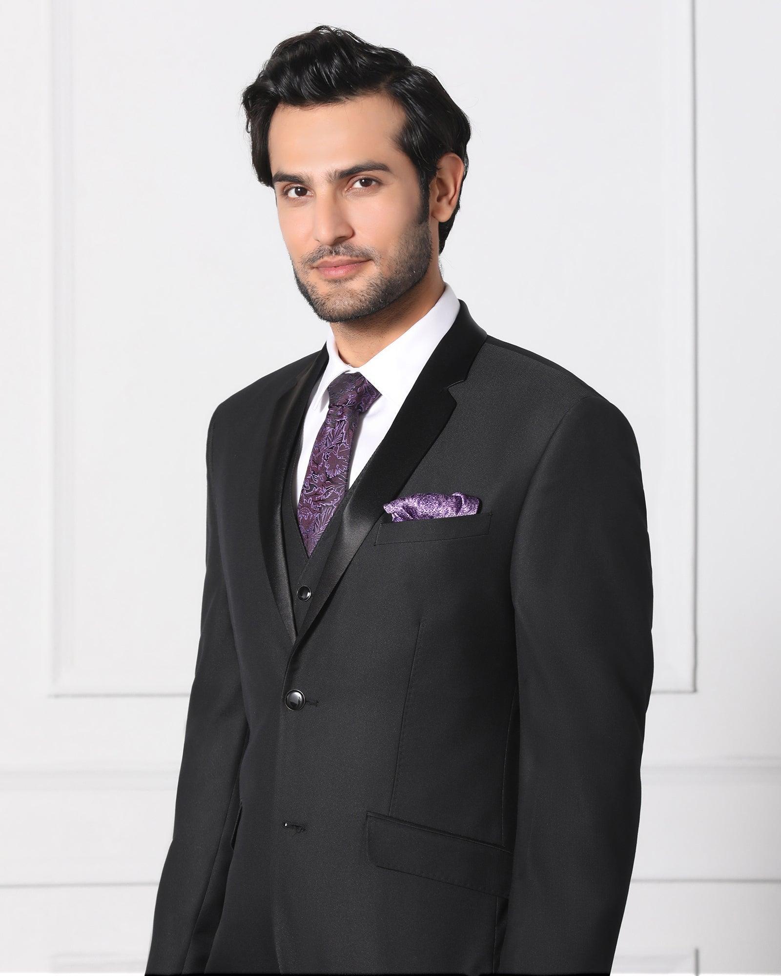 Must Haves Three Piece Black Solid Formal Suit - Jaydon - Blackberrys