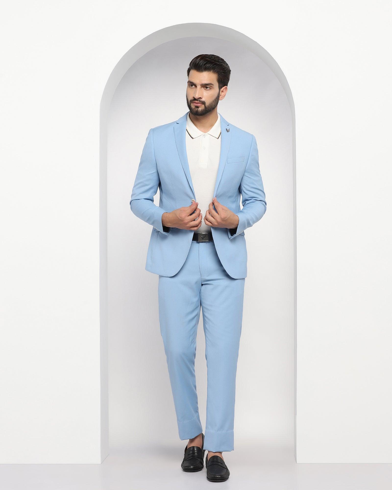 Solid 3 Pcs Suit In Blue (Oleto) - Blackberrys