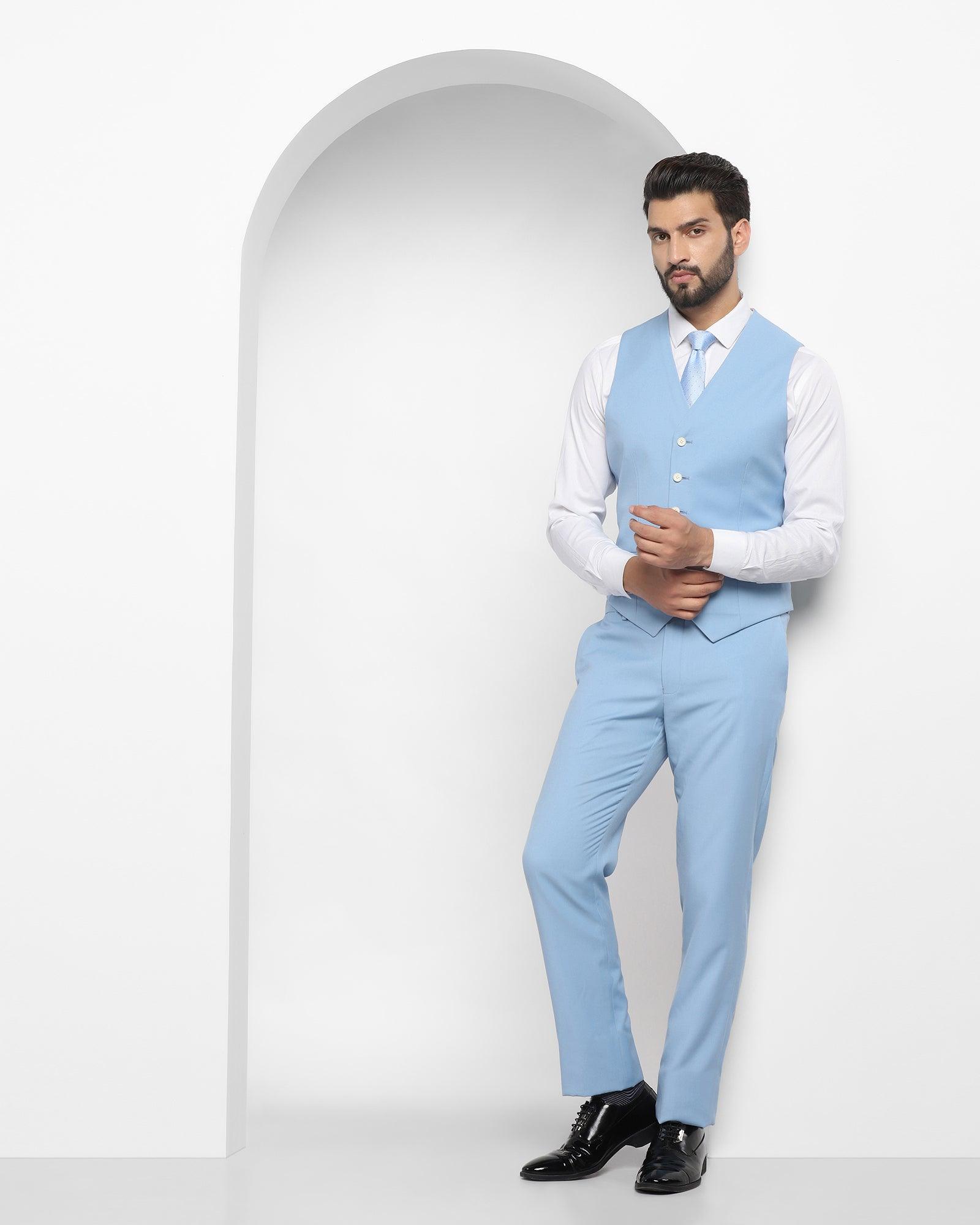 Solid 3 Pcs Suit In Blue (Oleto) - Blackberrys