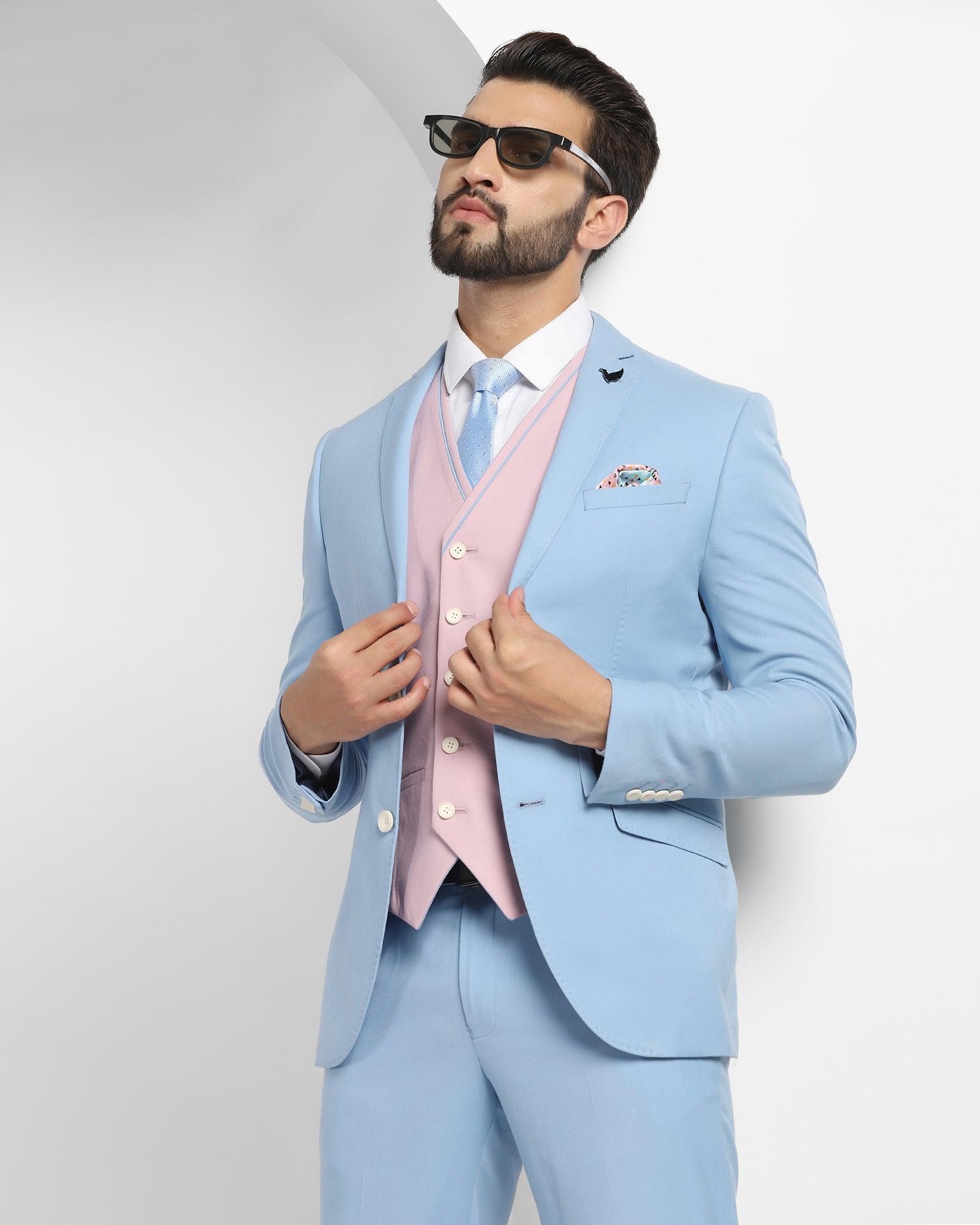 Solid 3 Pcs Suit In Blue (Oleto) - Blackberrys