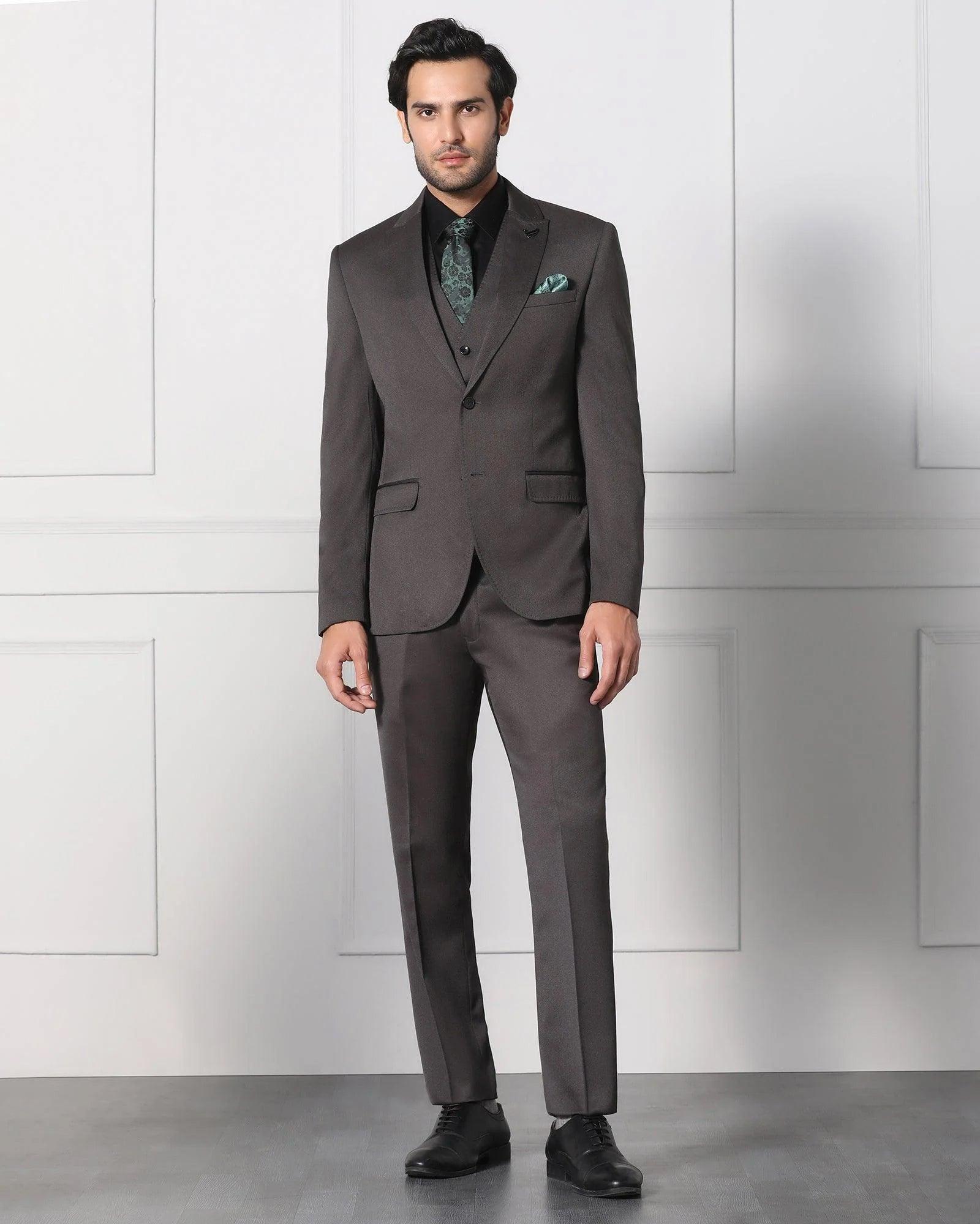 Must Haves Three Piece Grey Solid Formal Suit - Jaguar - Blackberrys