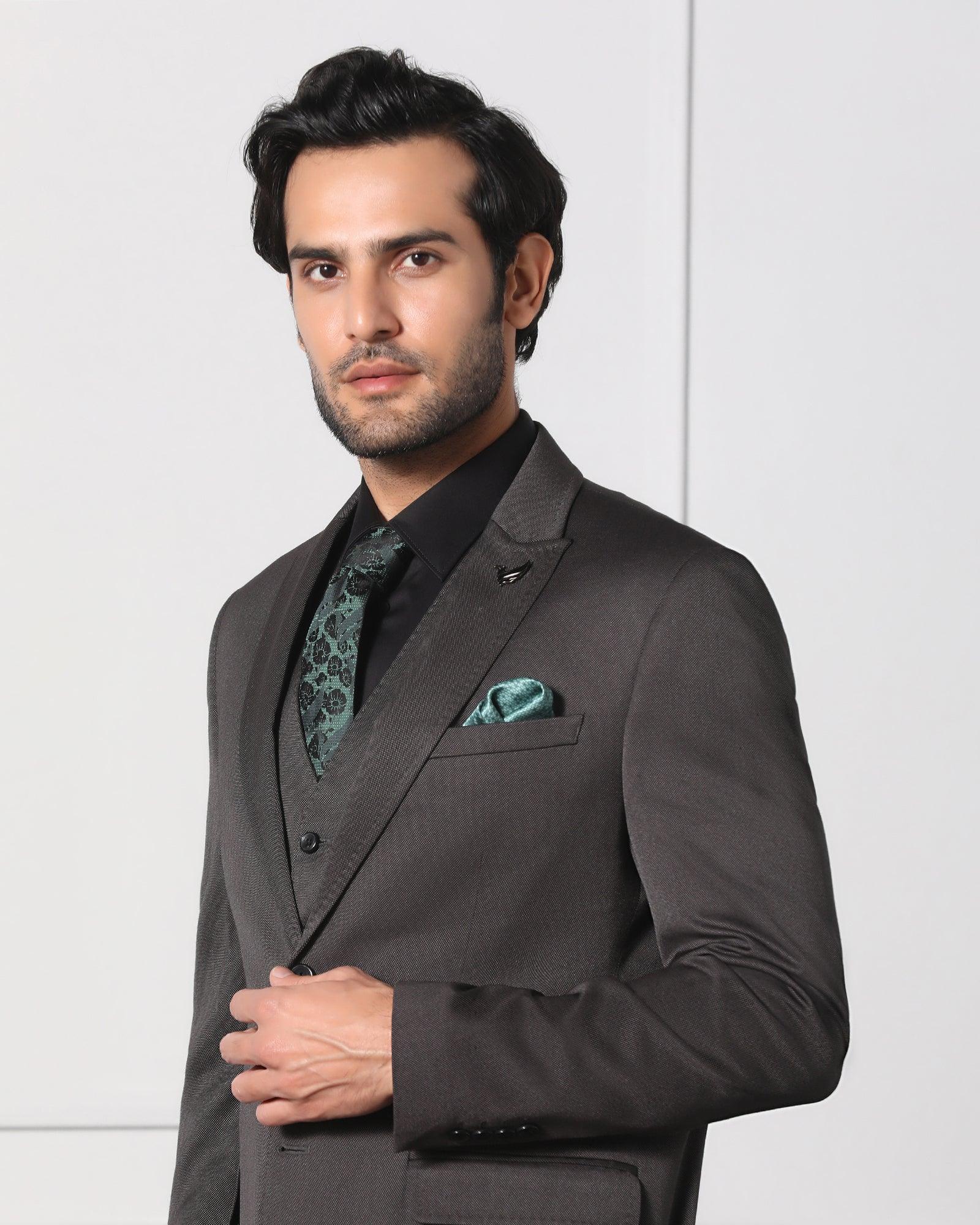 Must Haves Three Piece Grey Solid Formal Suit - Jaguar - Blackberrys