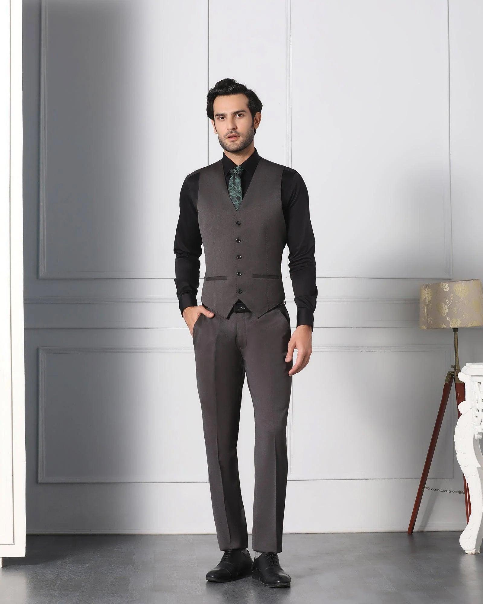 Must Haves Three Piece Grey Solid Formal Suit - Jaguar - Blackberrys