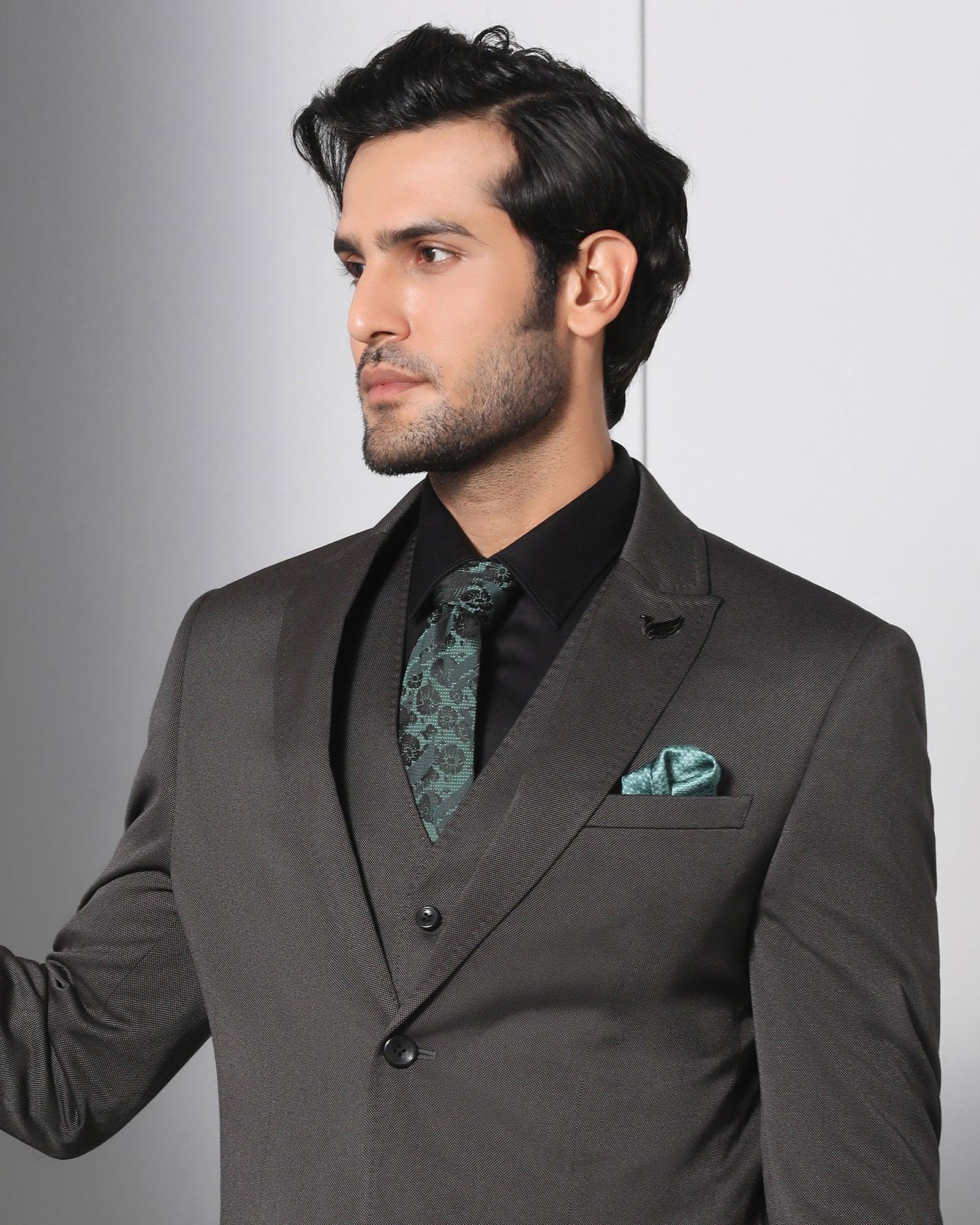 Must Haves Three Piece Grey Solid Formal Suit - Jaguar - Blackberrys