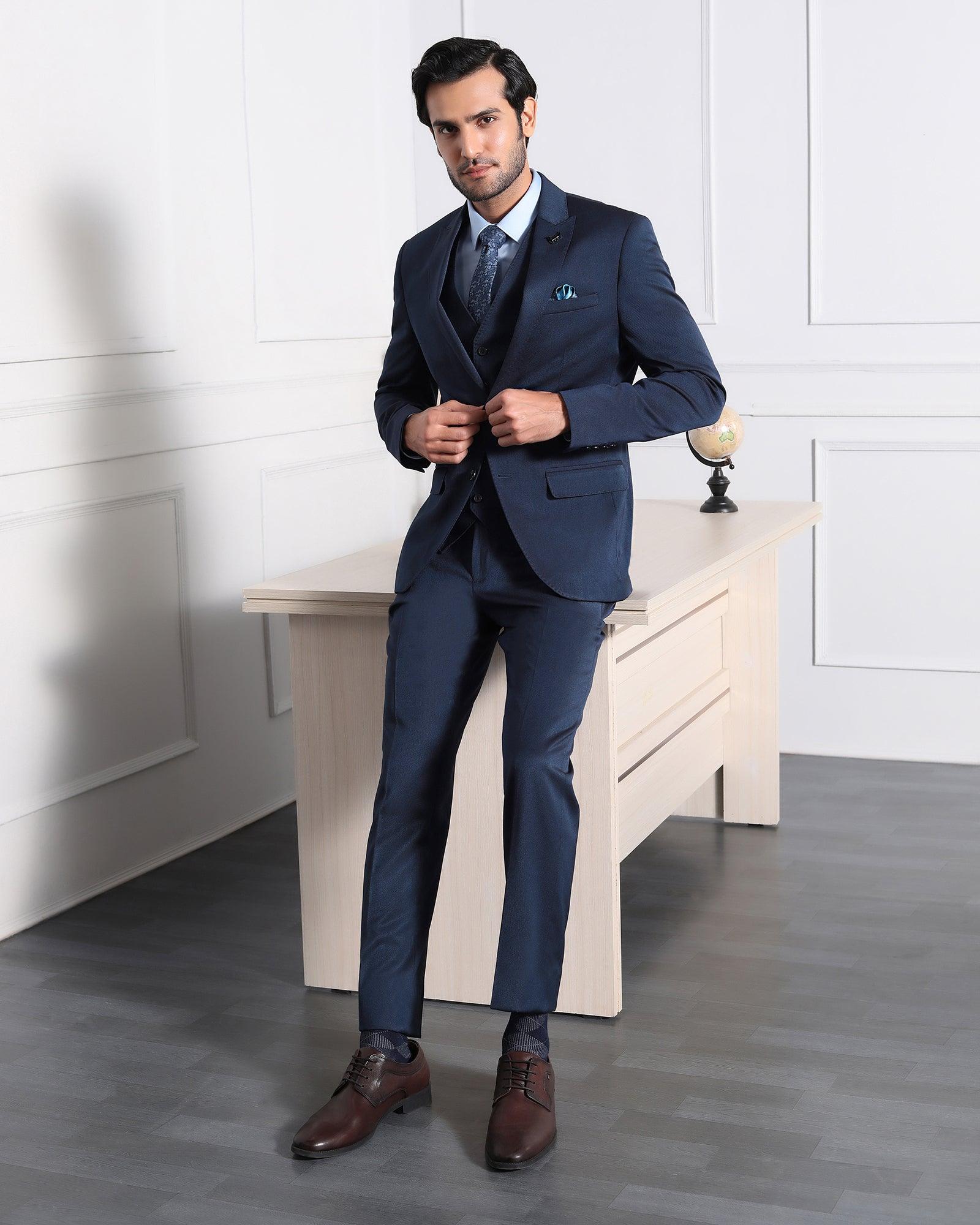 Buy Navy Blue Three Piece Suit for Men Slim Fit, Wedding, Formal