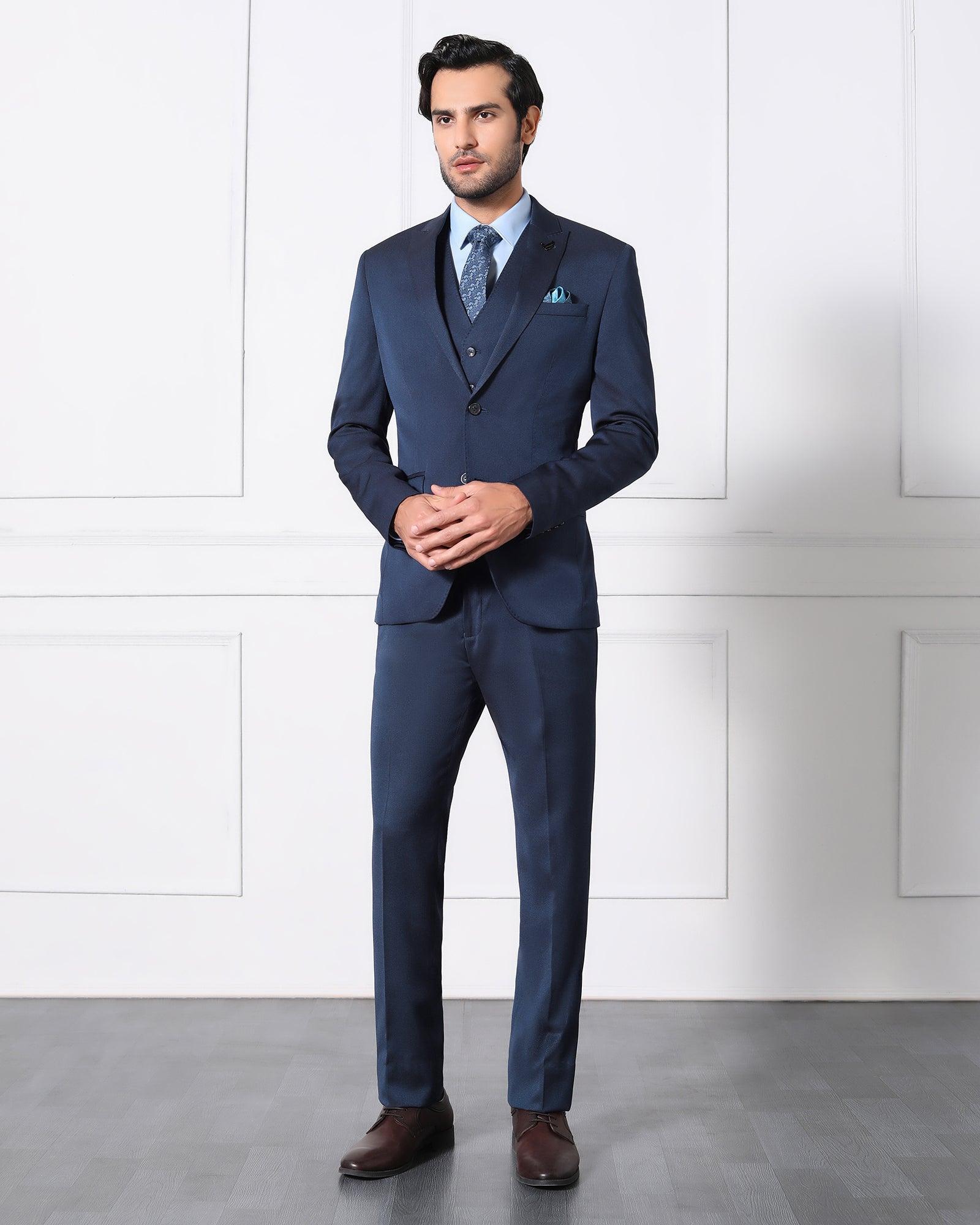 Must Haves Three Piece Midnight Navy Solid Formal Suit - Jaguar - Blackberrys