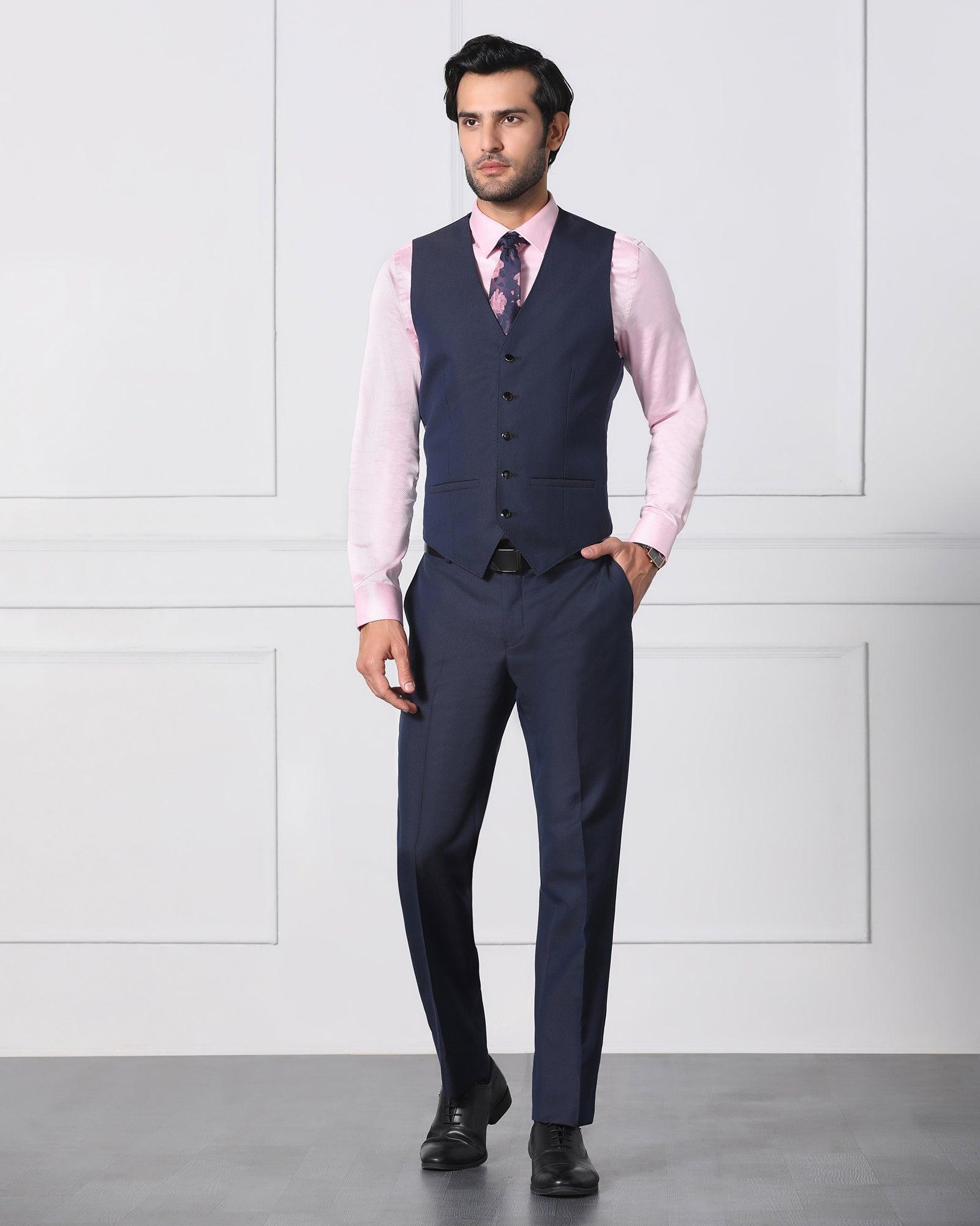 Must Haves Three Piece Navy Solid Formal Suit - Jaydon - Blackberrys