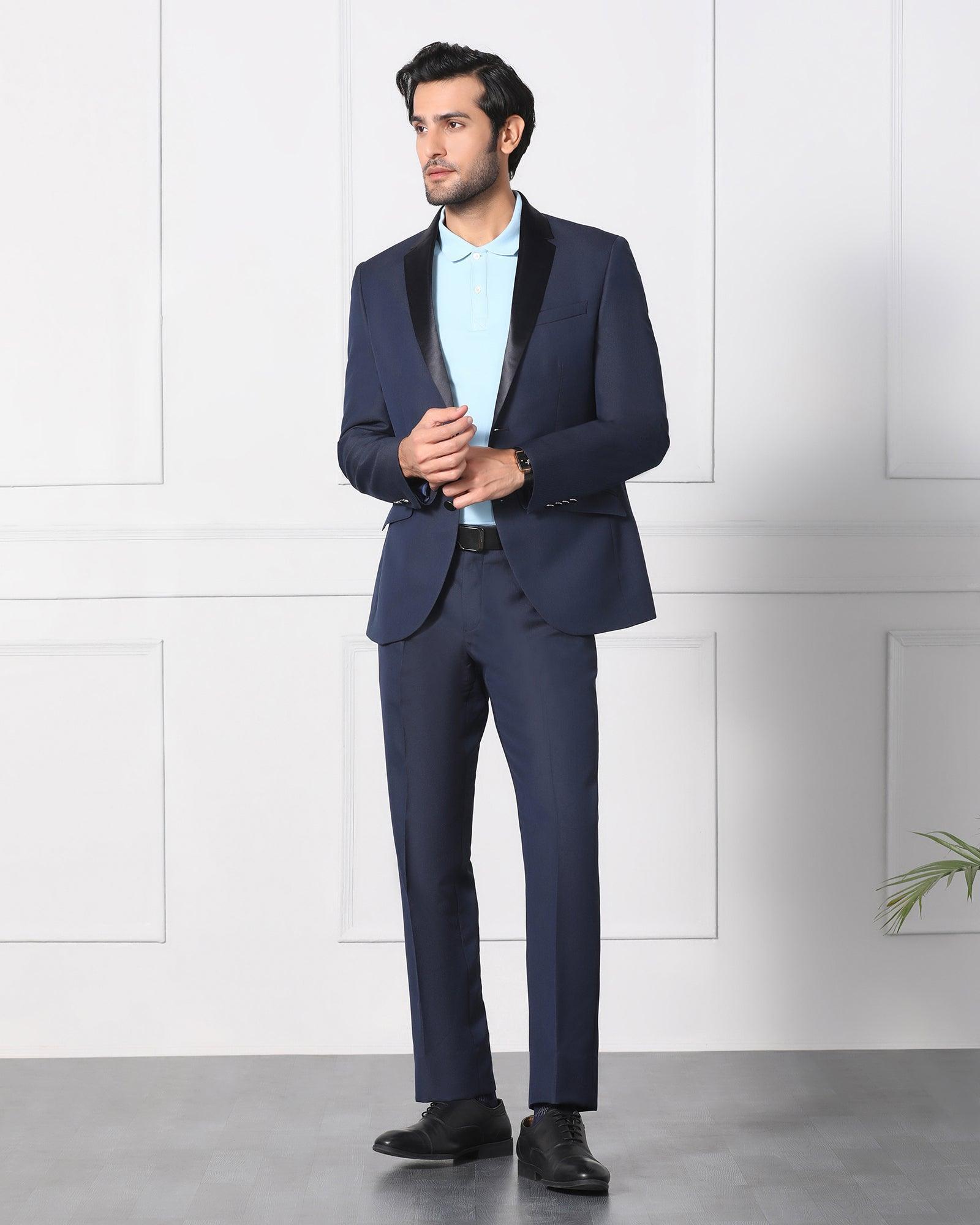 Must Haves Three Piece Navy Solid Formal Suit - Jaydon - Blackberrys