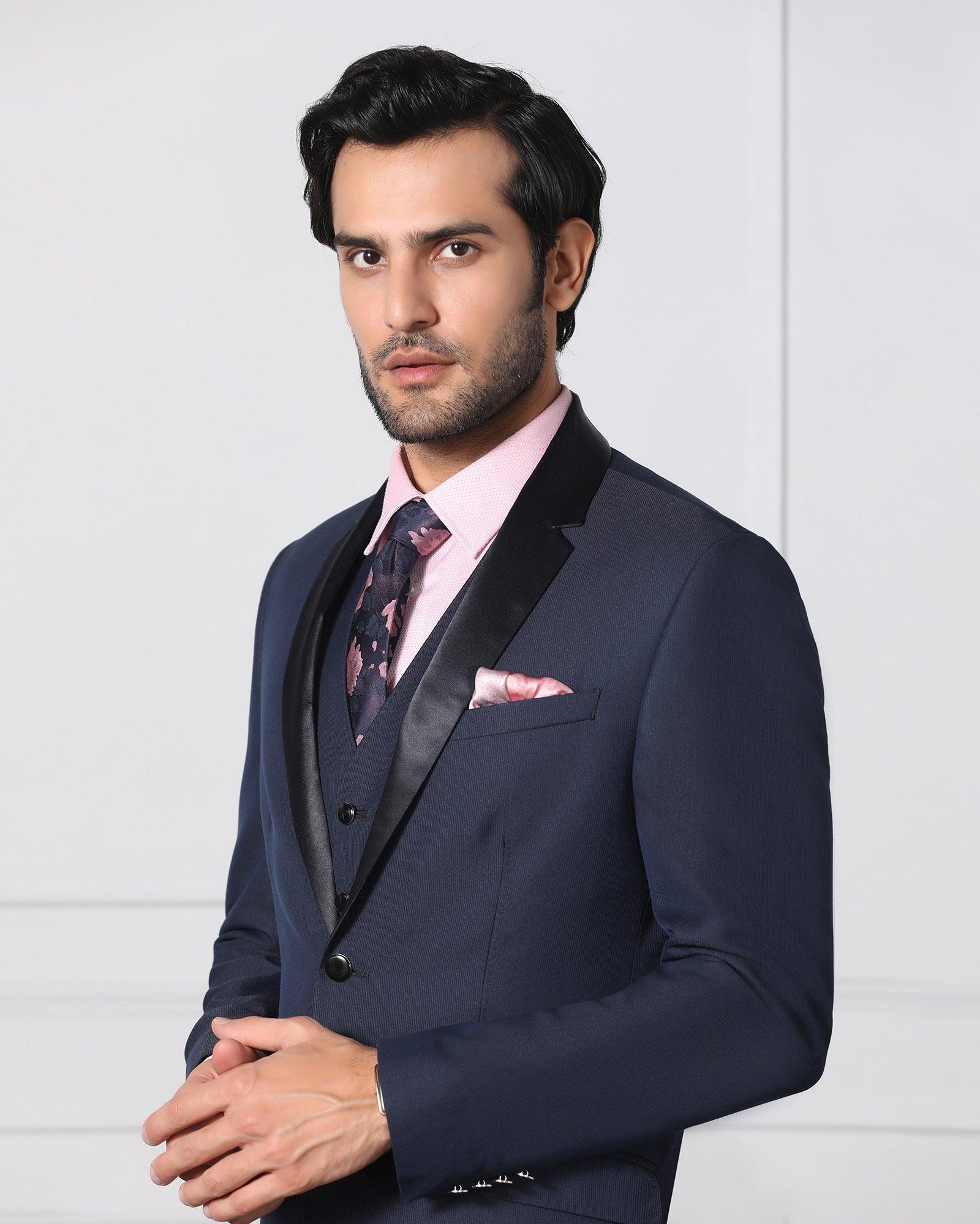 Must Haves Three Piece Navy Solid Formal Suit - Jaydon - Blackberrys