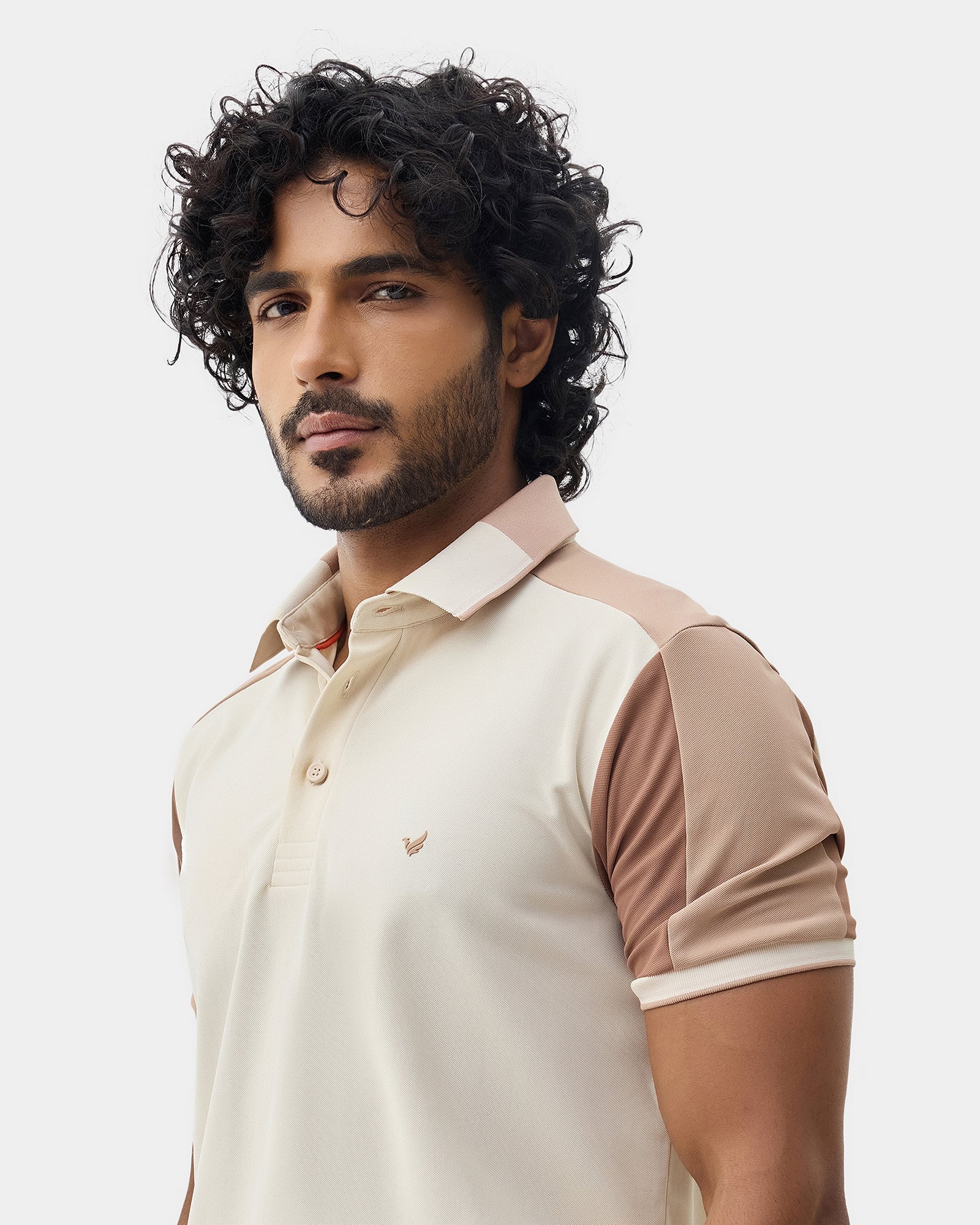 Almond Beige TechPro Solid Polo - Nomara