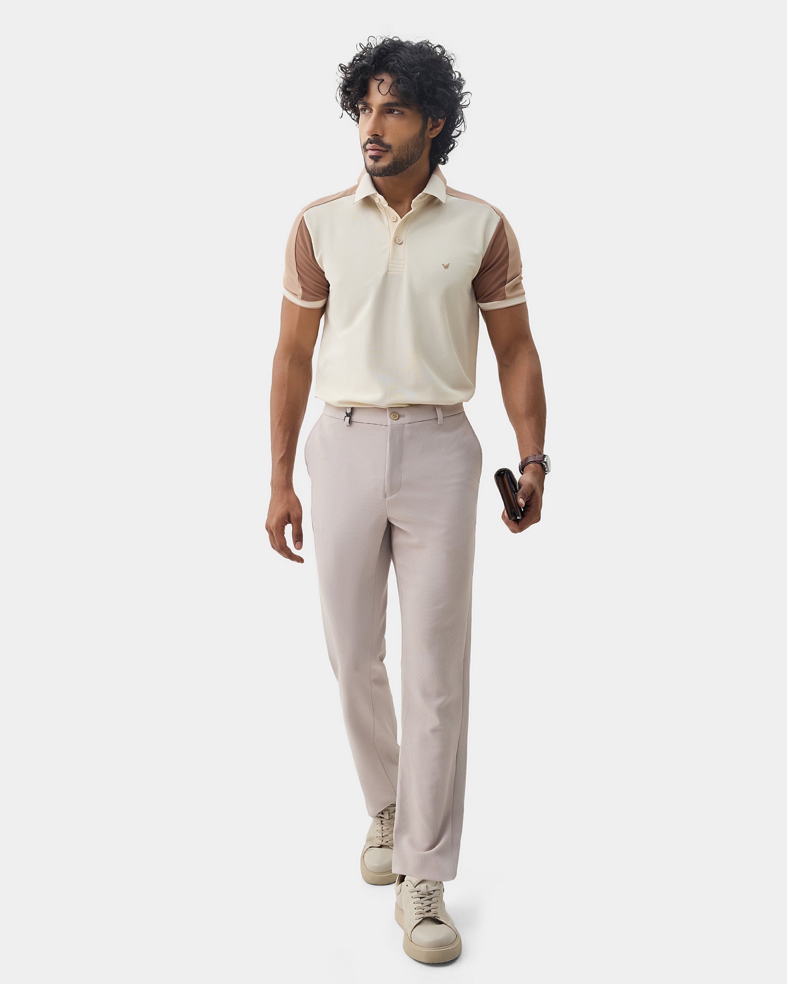 Almond Beige TechPro Solid Polo - Nomara