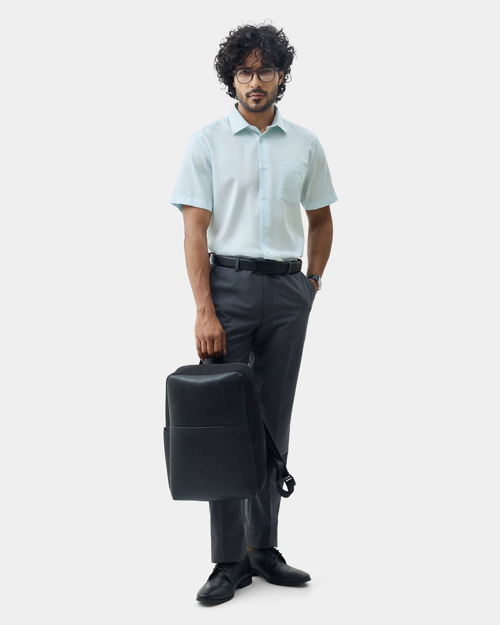 Aqua Green Textured Shirt - Maky