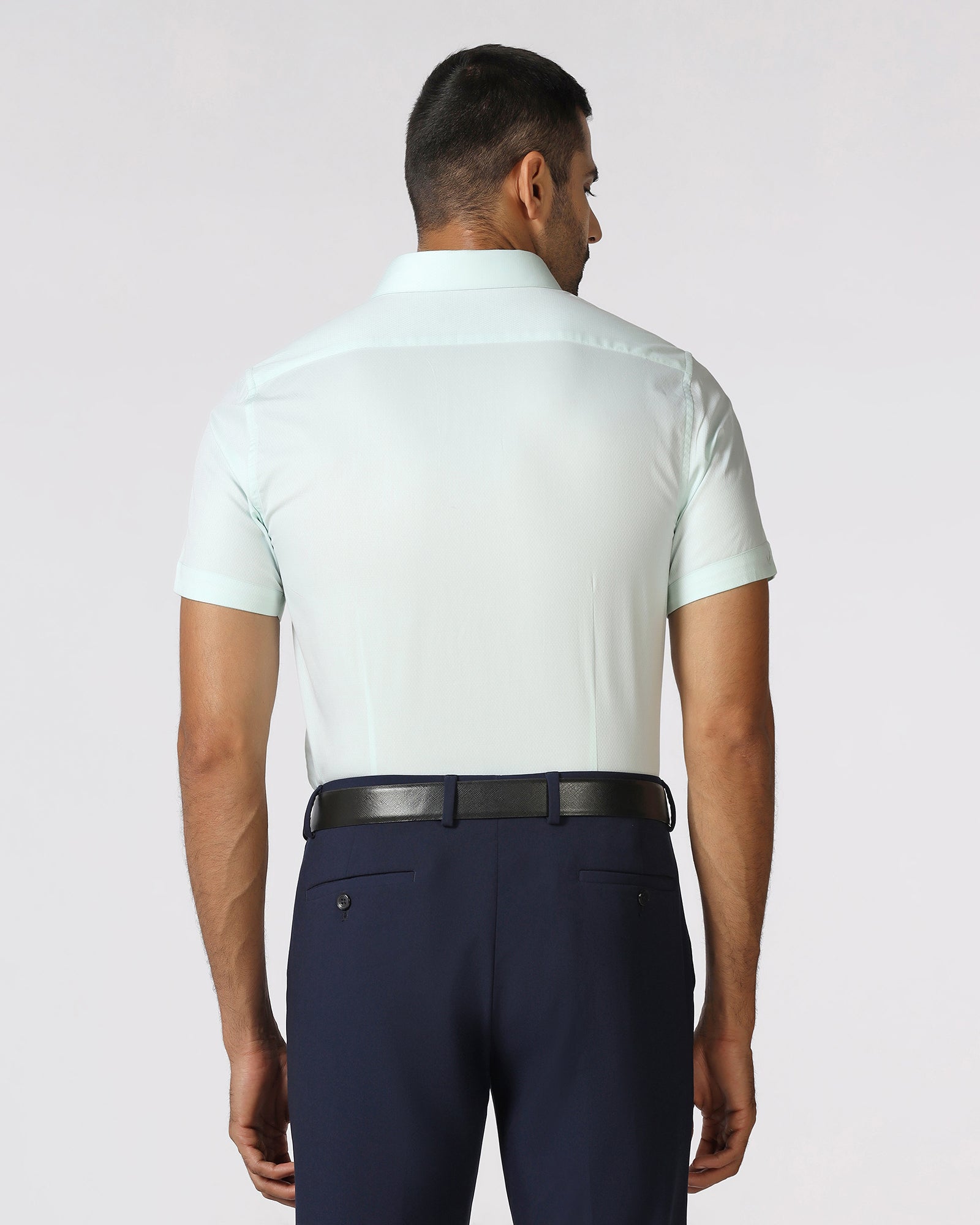 Aqua Half Sleeve Textured Shirt - Ryan