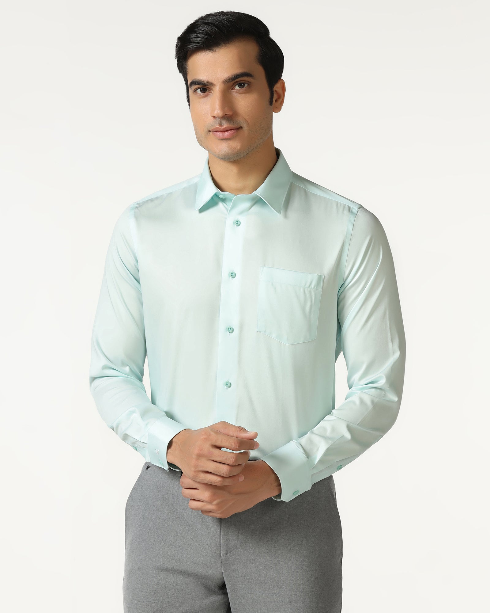 Aqua Non Iron Solid Shirt - Sailor