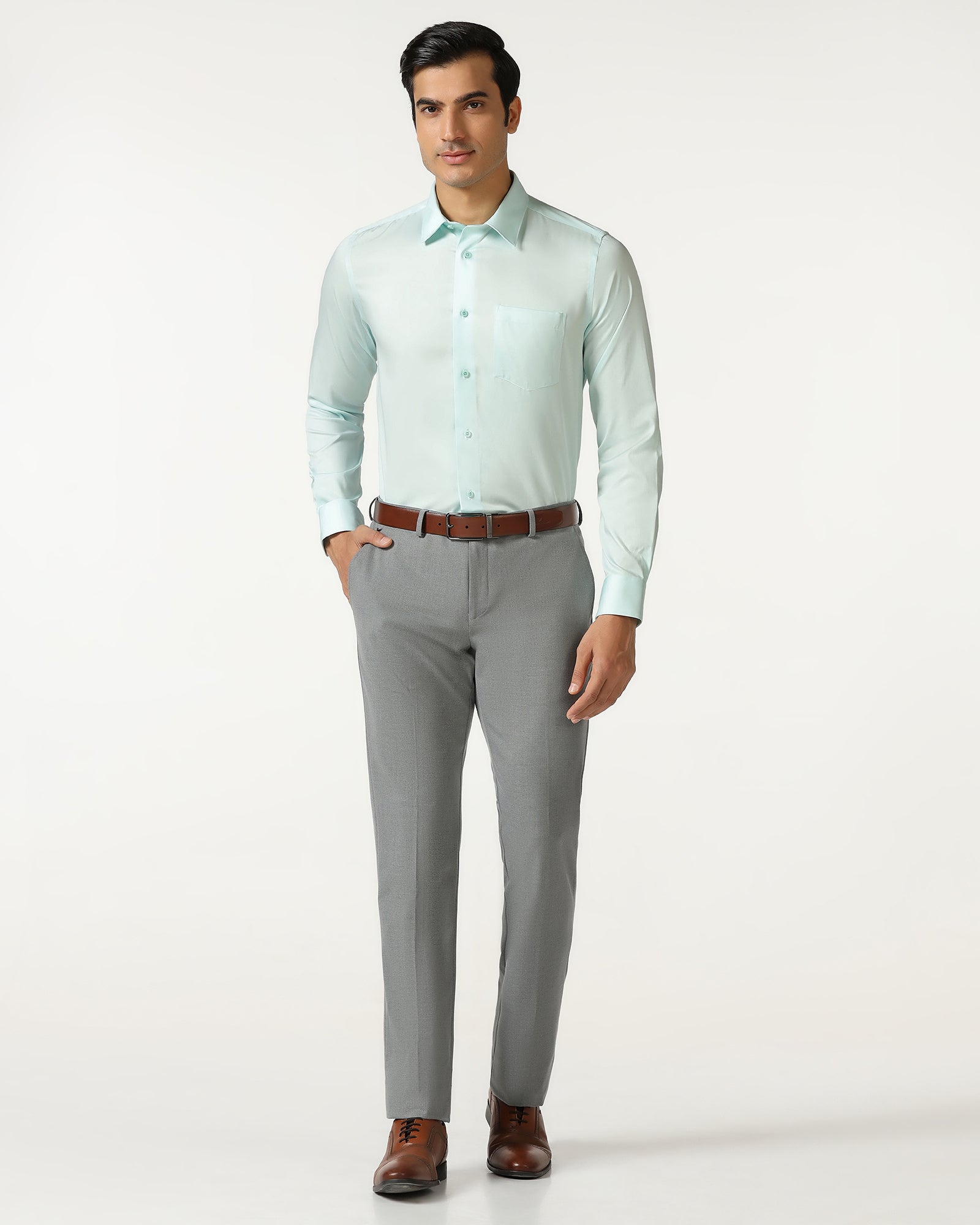 Aqua Non Iron Solid Shirt - Sailor