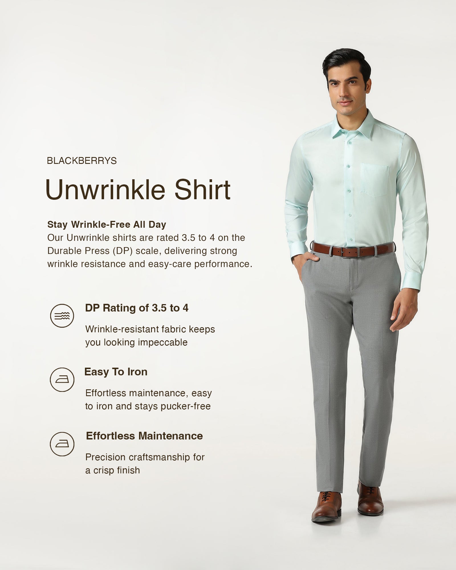 Aqua Non Iron Solid Shirt - Sailor