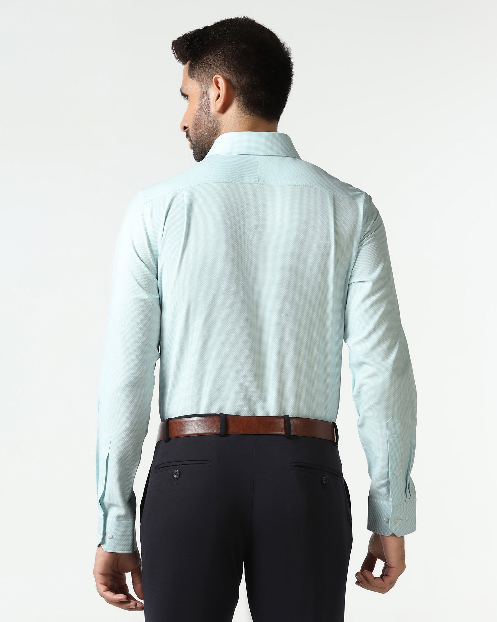 Aqua Non Iron Textured Shirt - Russel