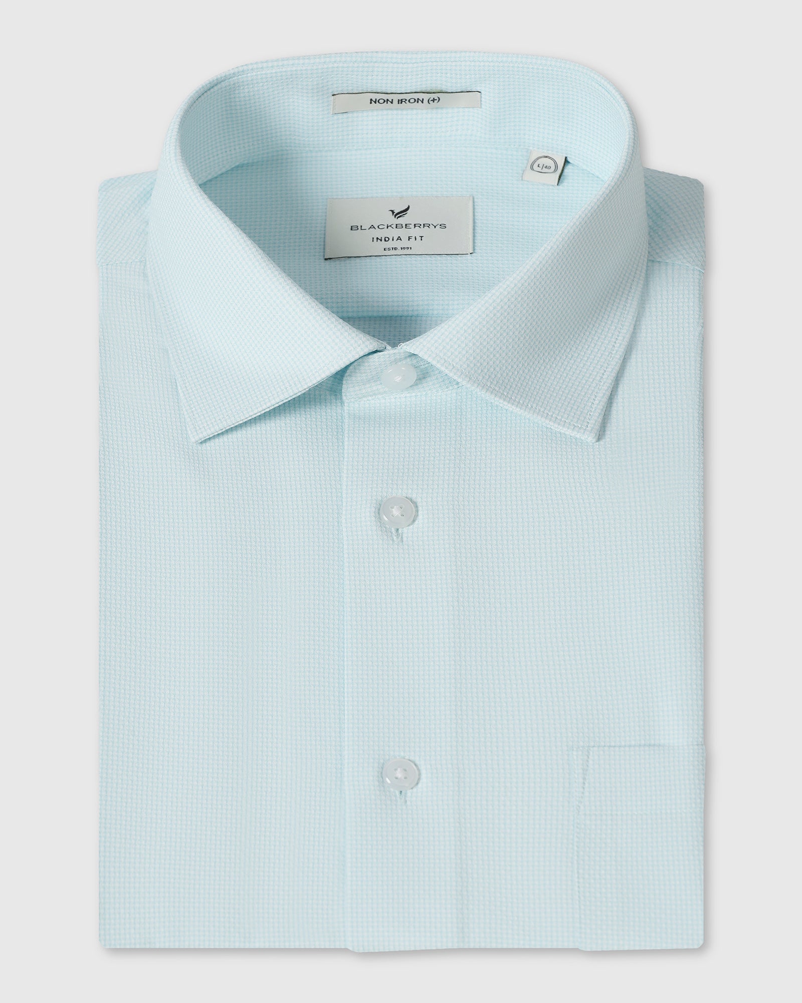 Aqua Non Iron Textured Shirt - Russel