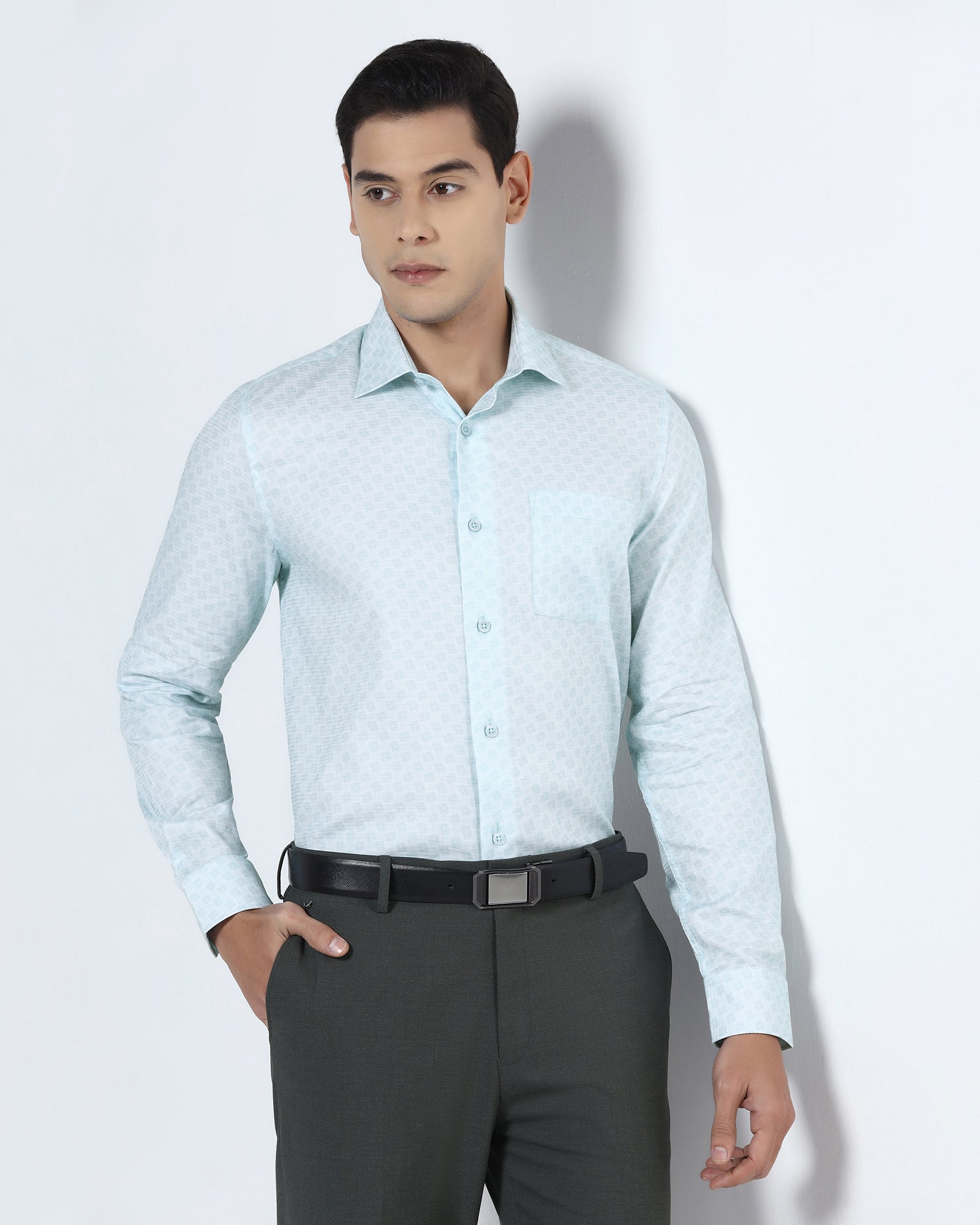 Aqua Printed Shirt - Dunzo