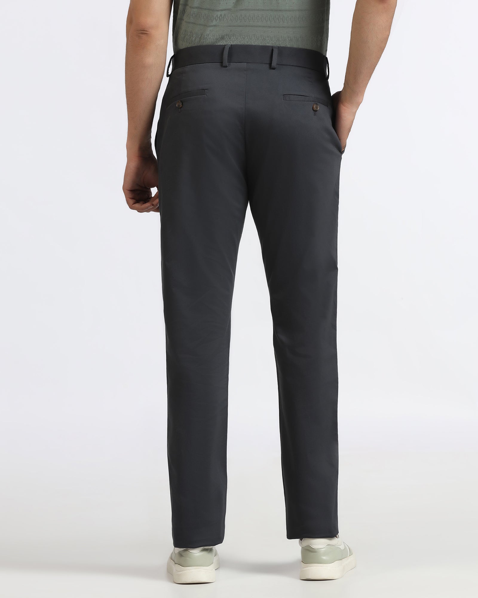 Ash Grey Non Iron Solid Khakis - Peter