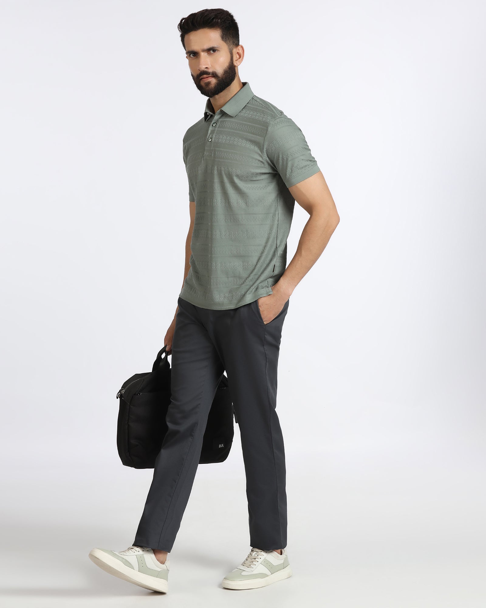 Ash Grey Non Iron Solid Khakis - Peter