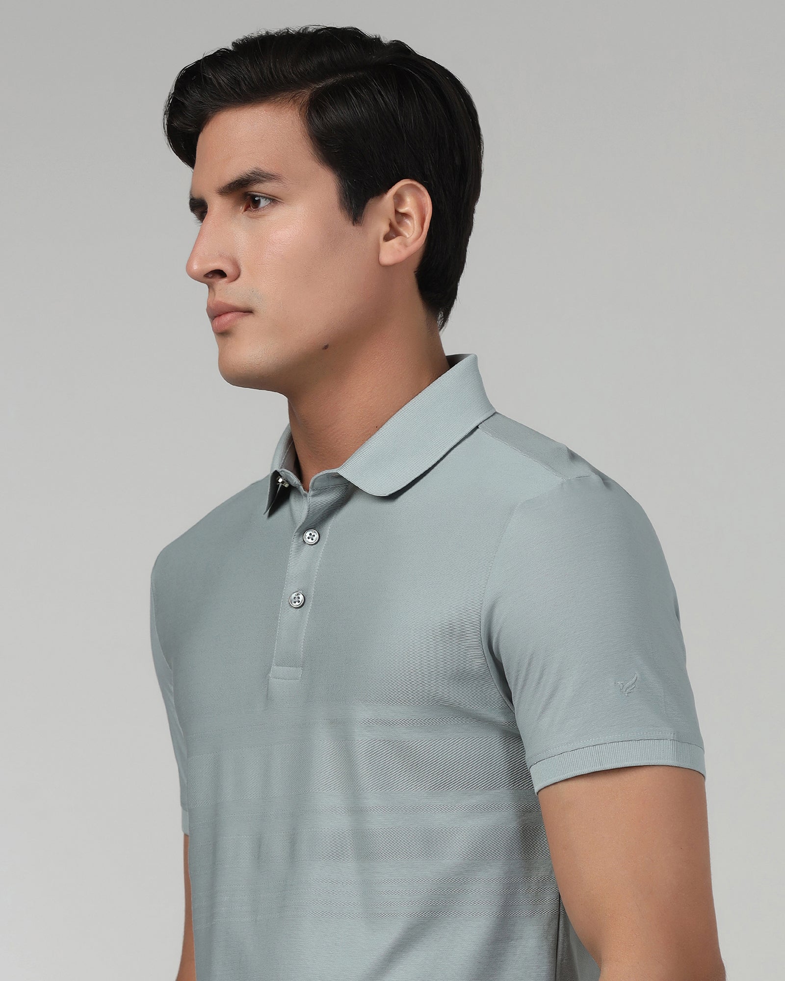 Ash Grey Textured Polo - Peek