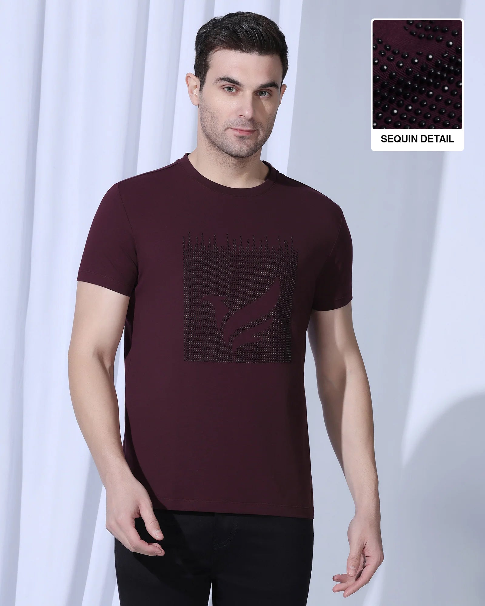 Crew Neck Fig Printed T-Shirt - Badger