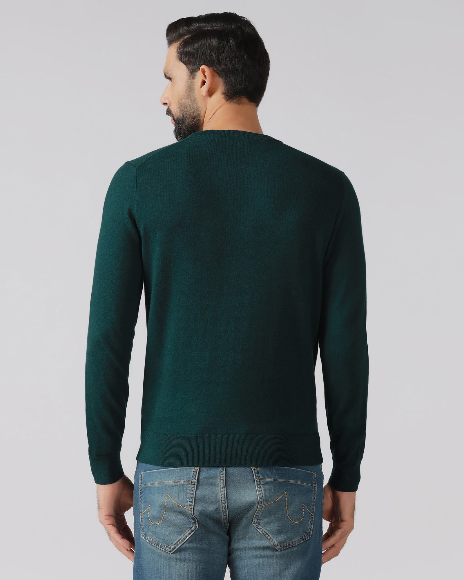 Beetle Crew Neck Solid Sweater - Mario