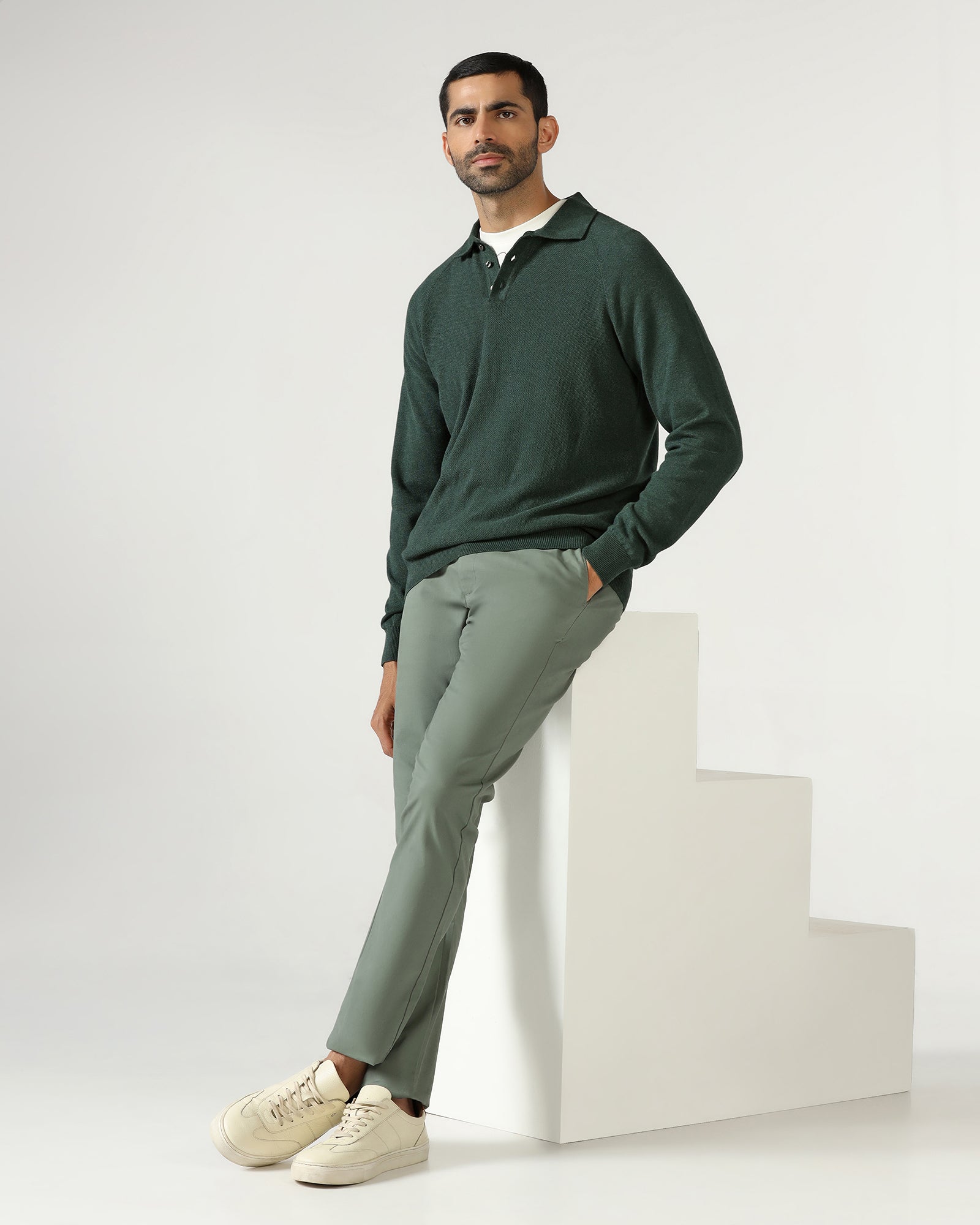 Beetle Polo Neck Textured Sweater - Joshua