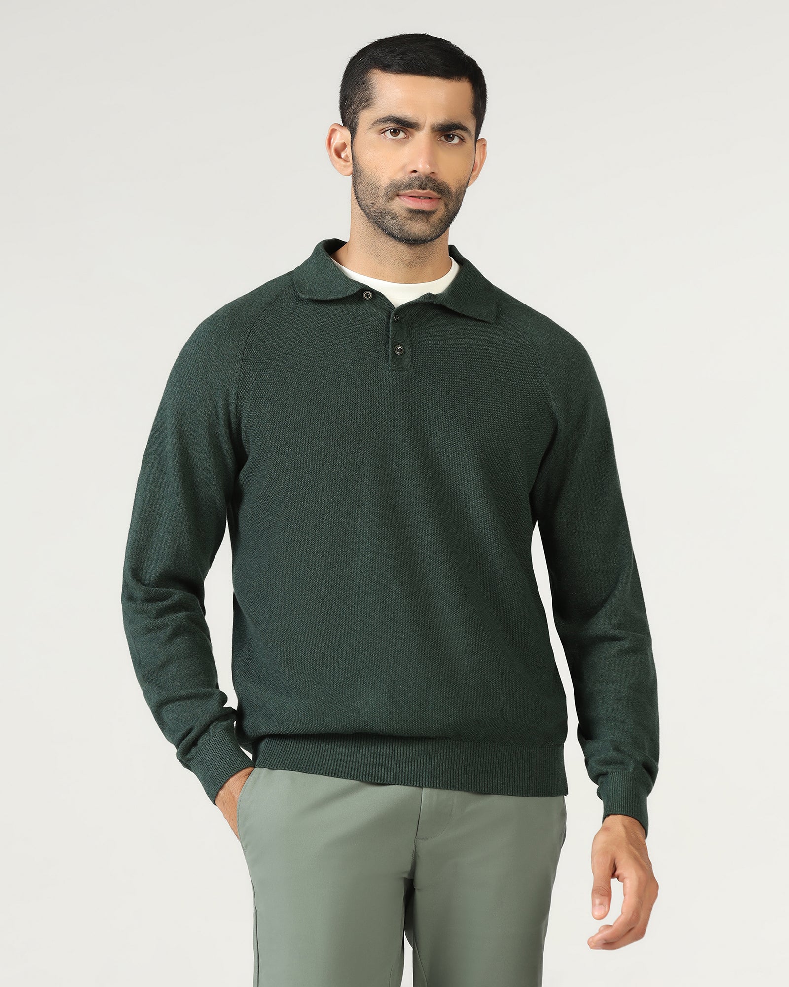 Beetle Polo Neck Textured Sweater - Joshua