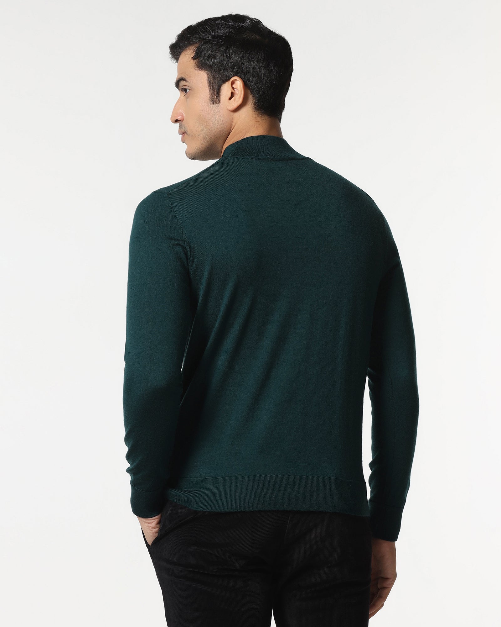 Beetle High Neck Solid Sweater - Jester