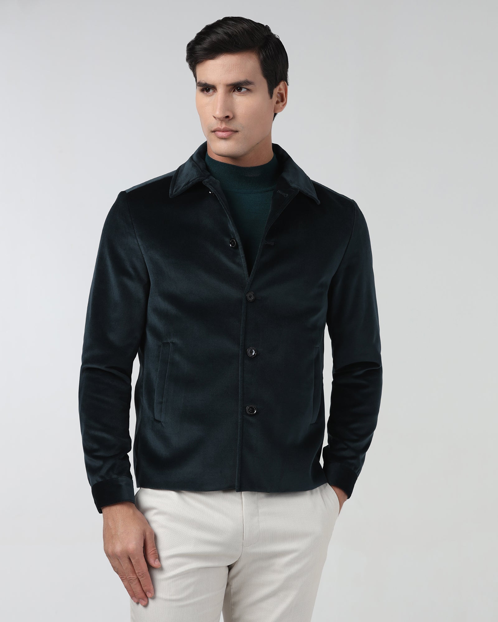 Beetle Solid Zipper Jacket - Haiku