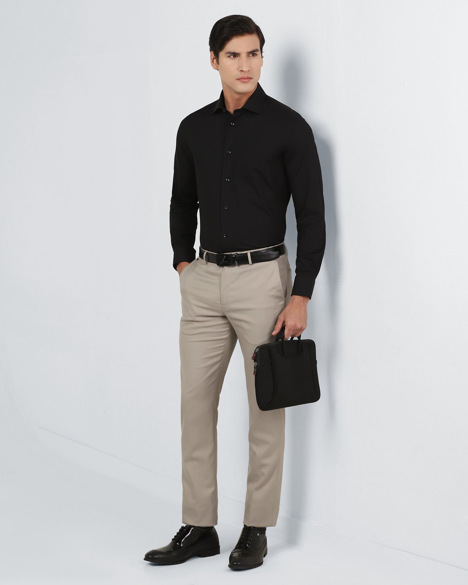 Beige Textured Trouser - Alan