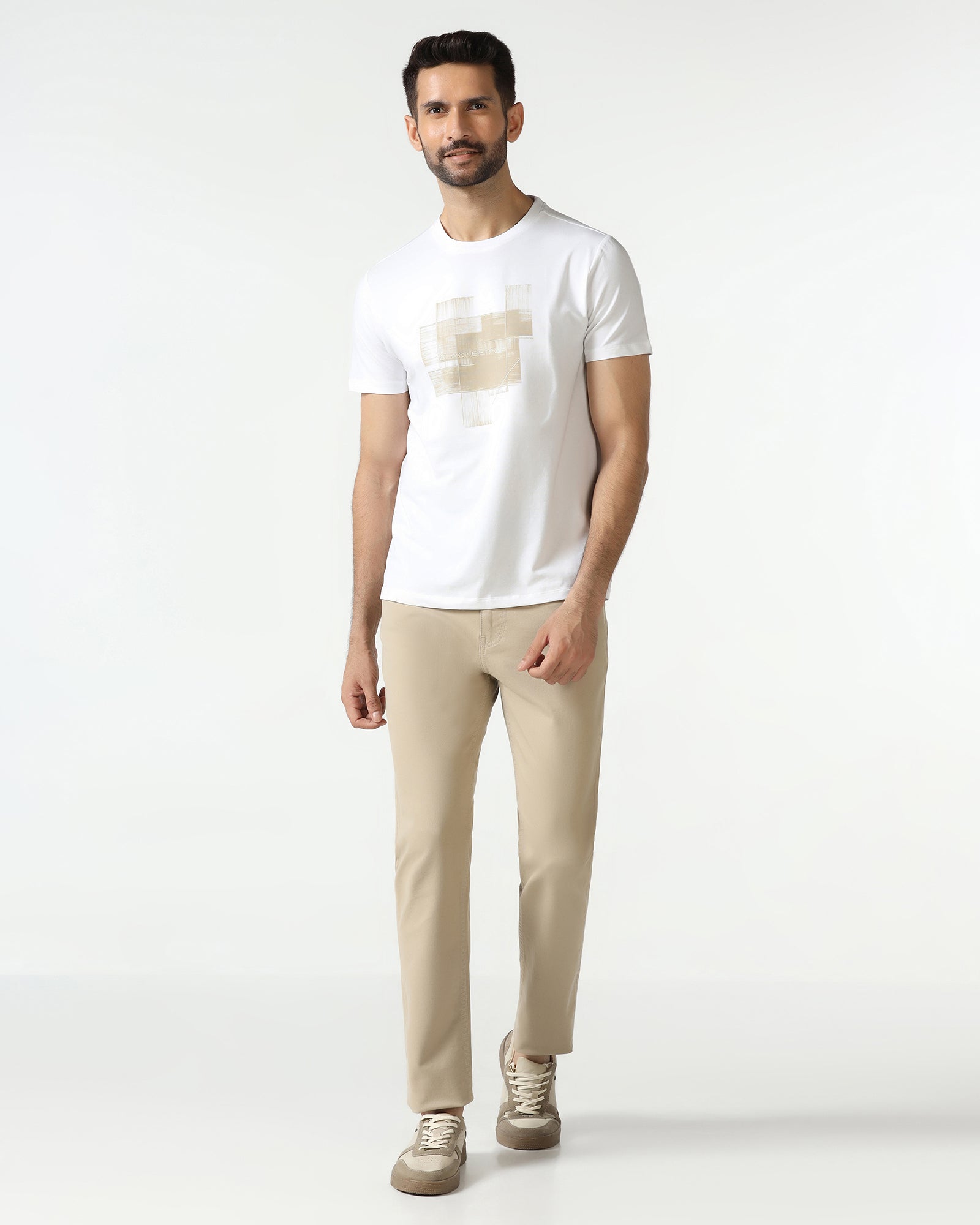 Beige Bleed Zero Slim Fit Jeans - Rene