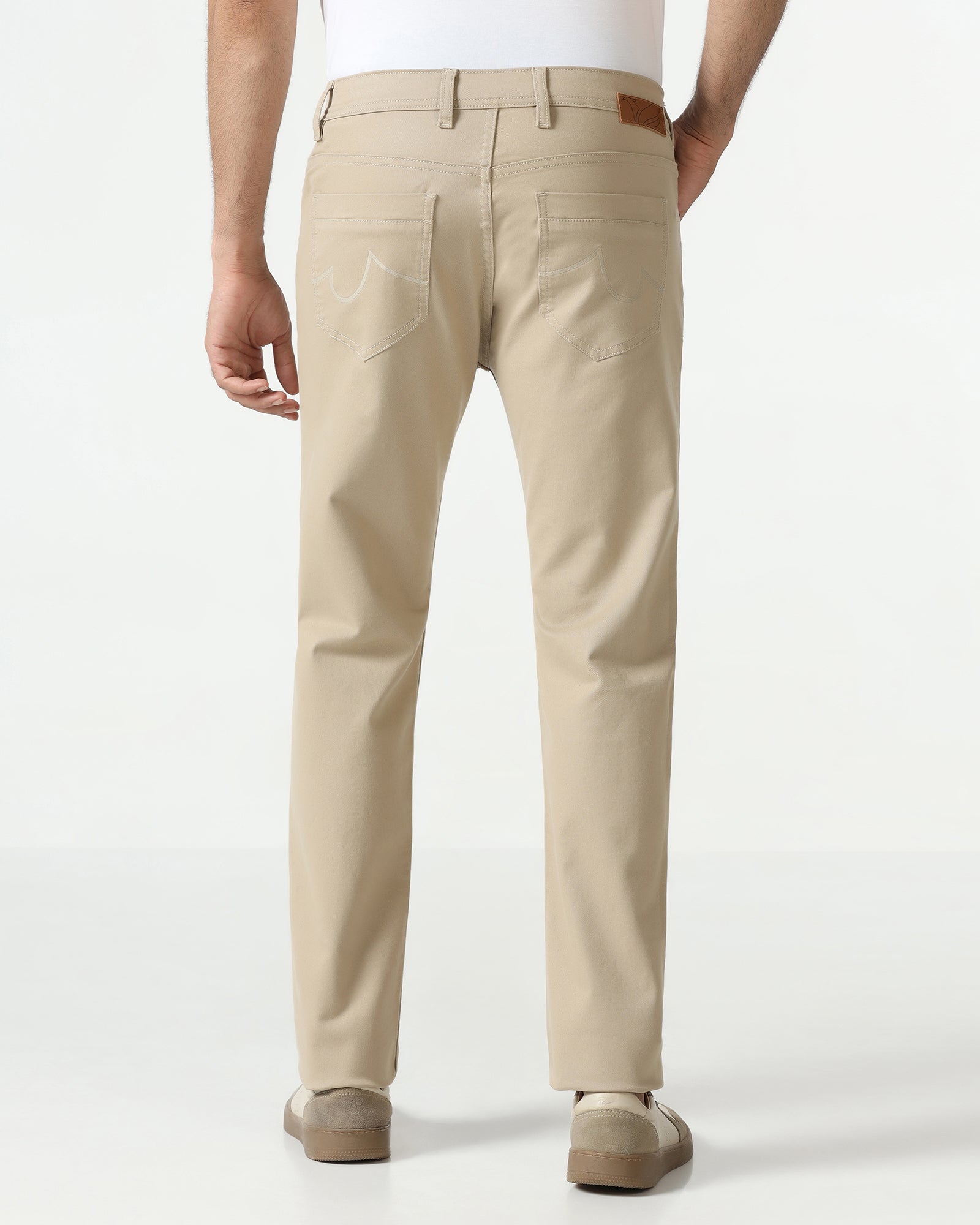 Beige Bleed Zero Slim Fit Jeans - Rene
