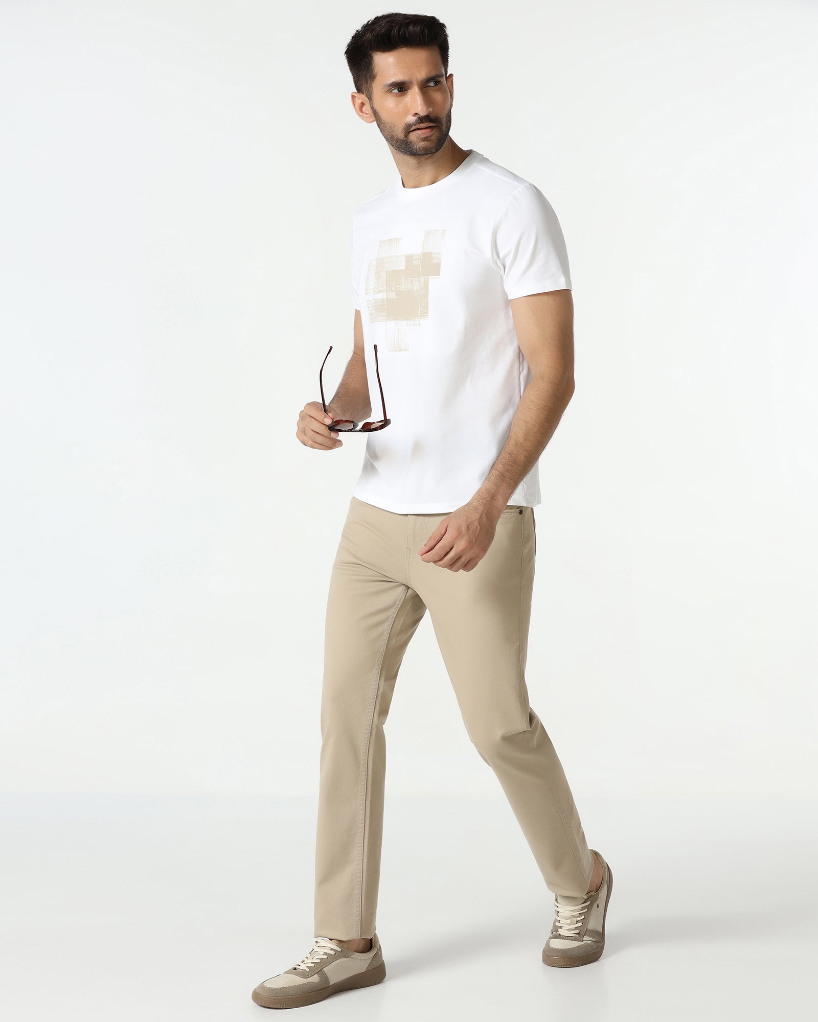 Beige Bleed Zero Slim Fit Jeans - Rene