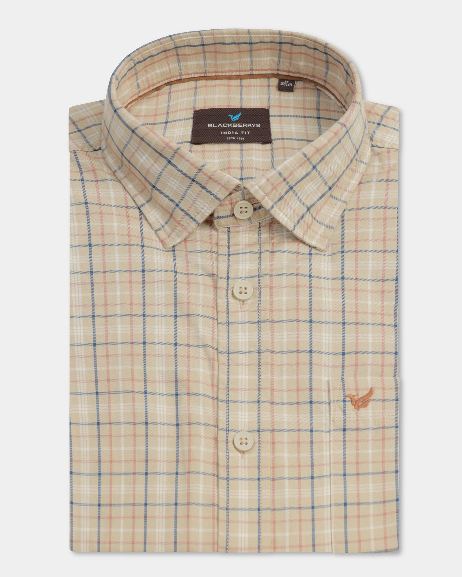 Beige Check Shirt - Bimer