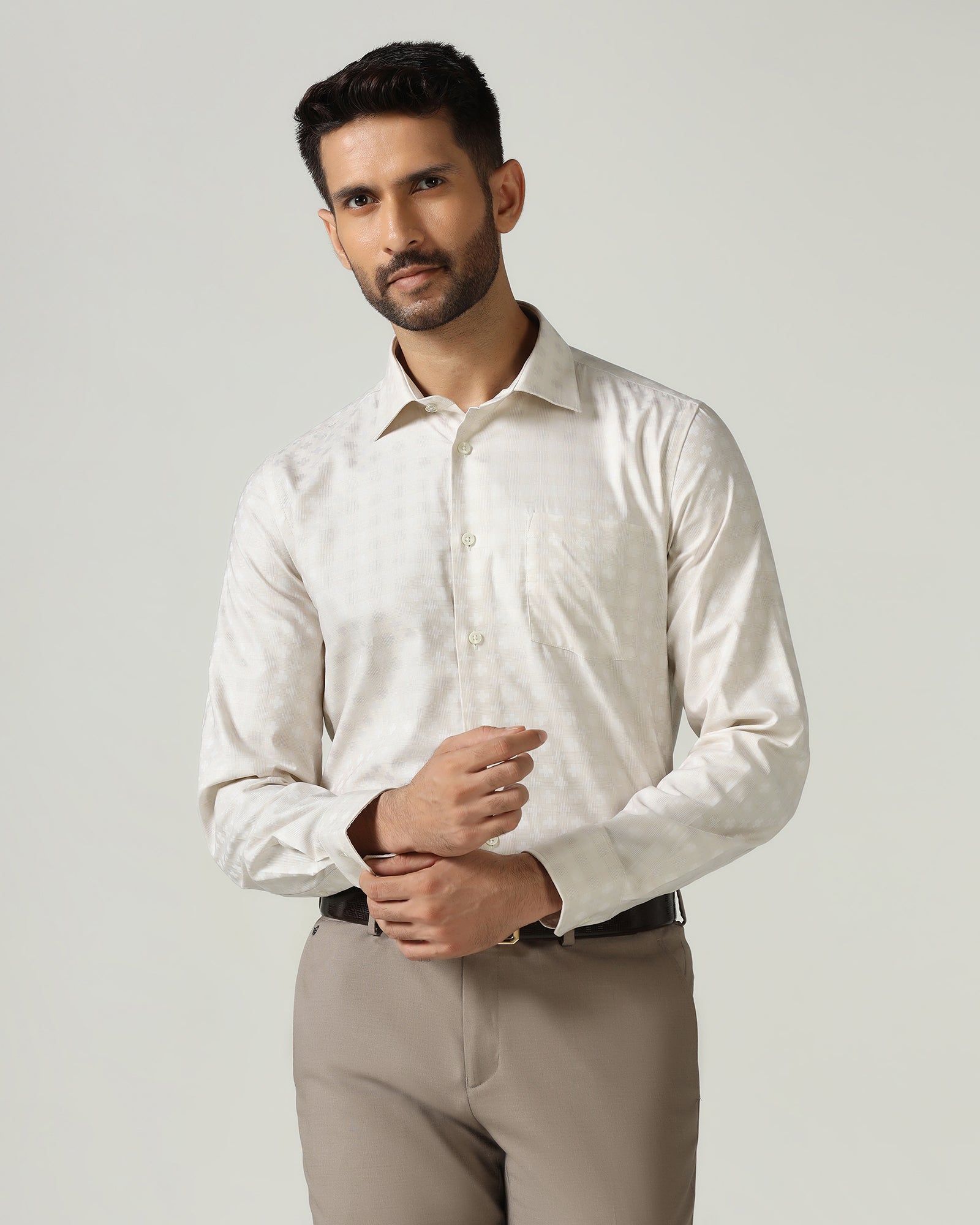 Beige Check Shirt - Fivel