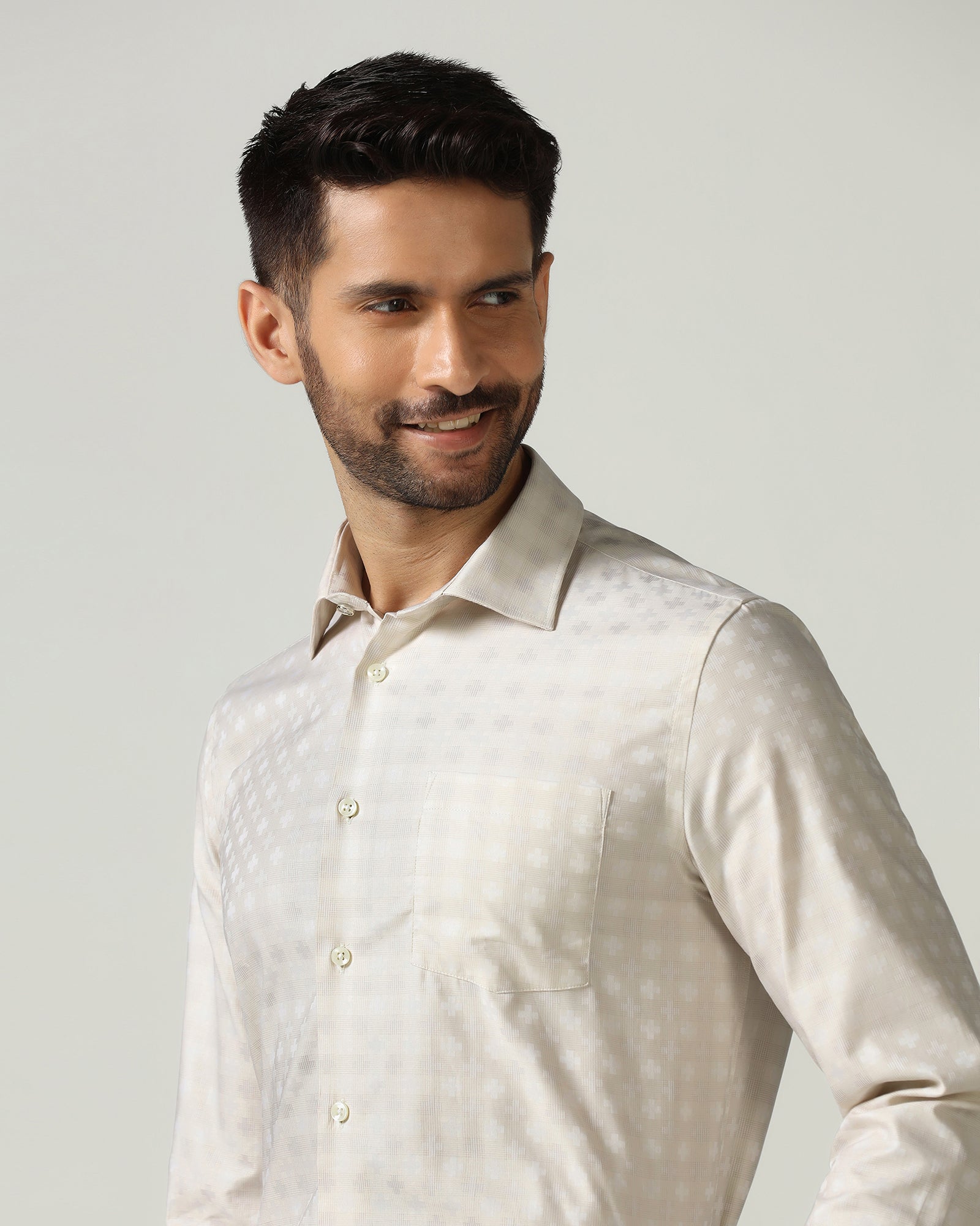 Beige Check Shirt - Fivel