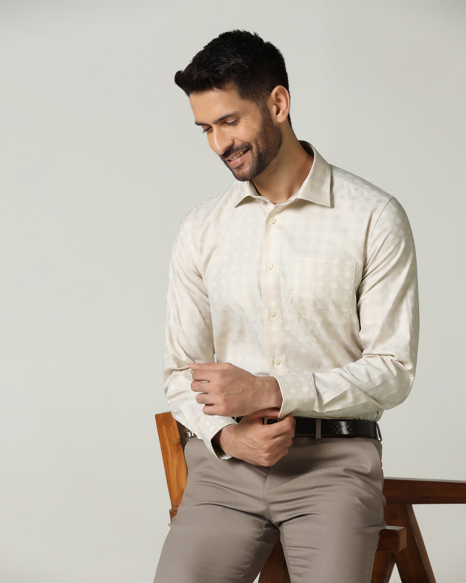 Beige Check Shirt - Fivel