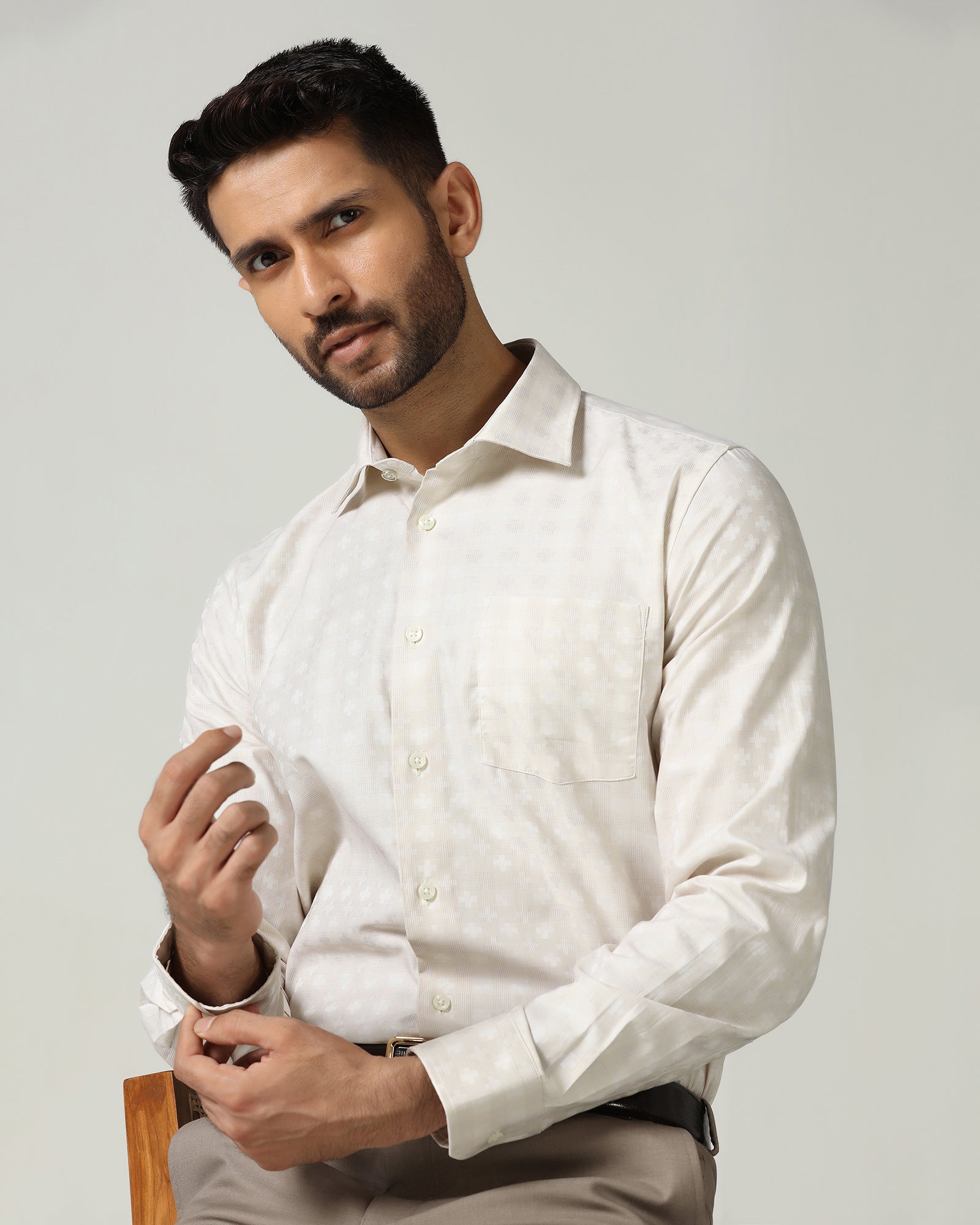 Beige Check Shirt - Fivel