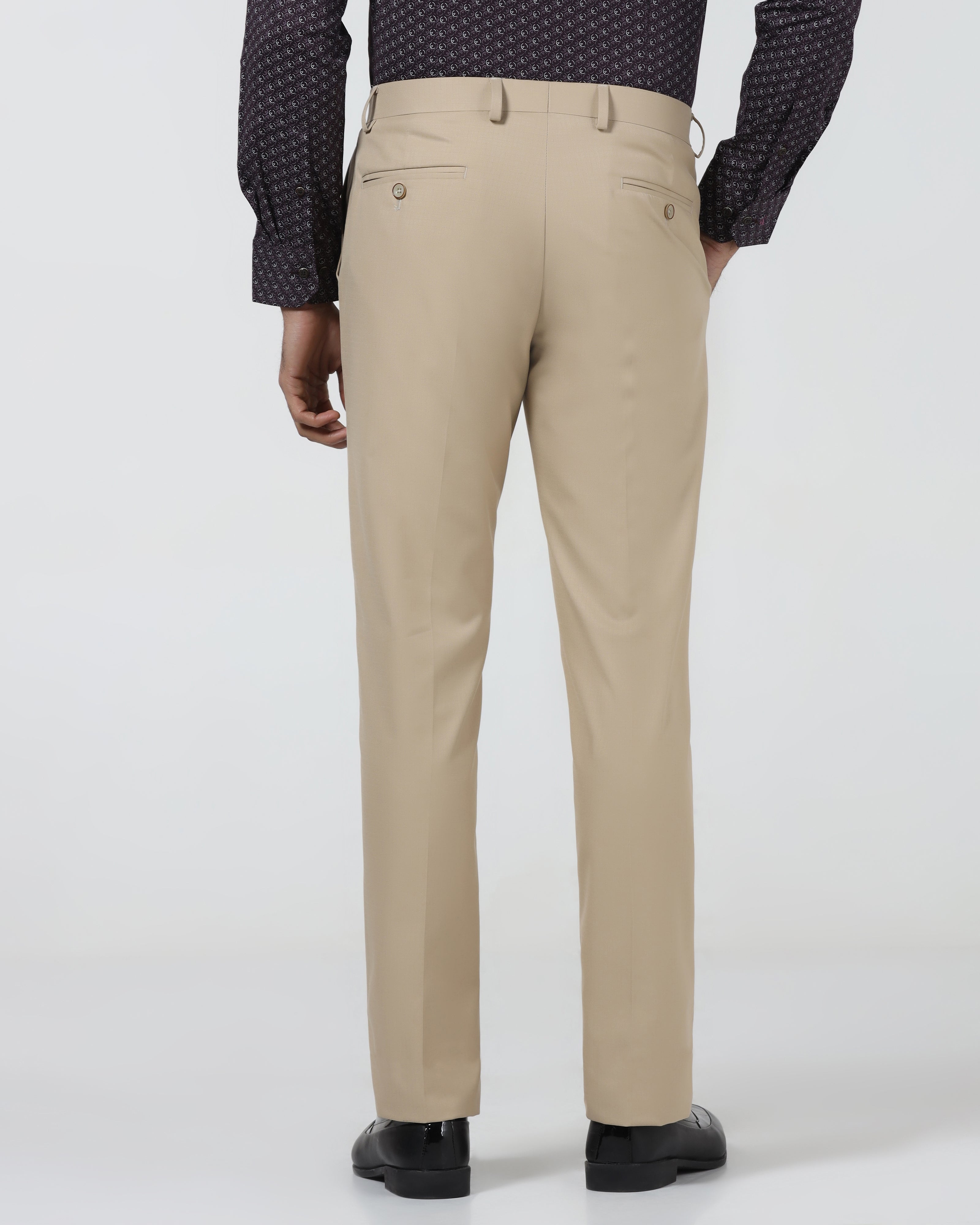 Beige Check Trouser
