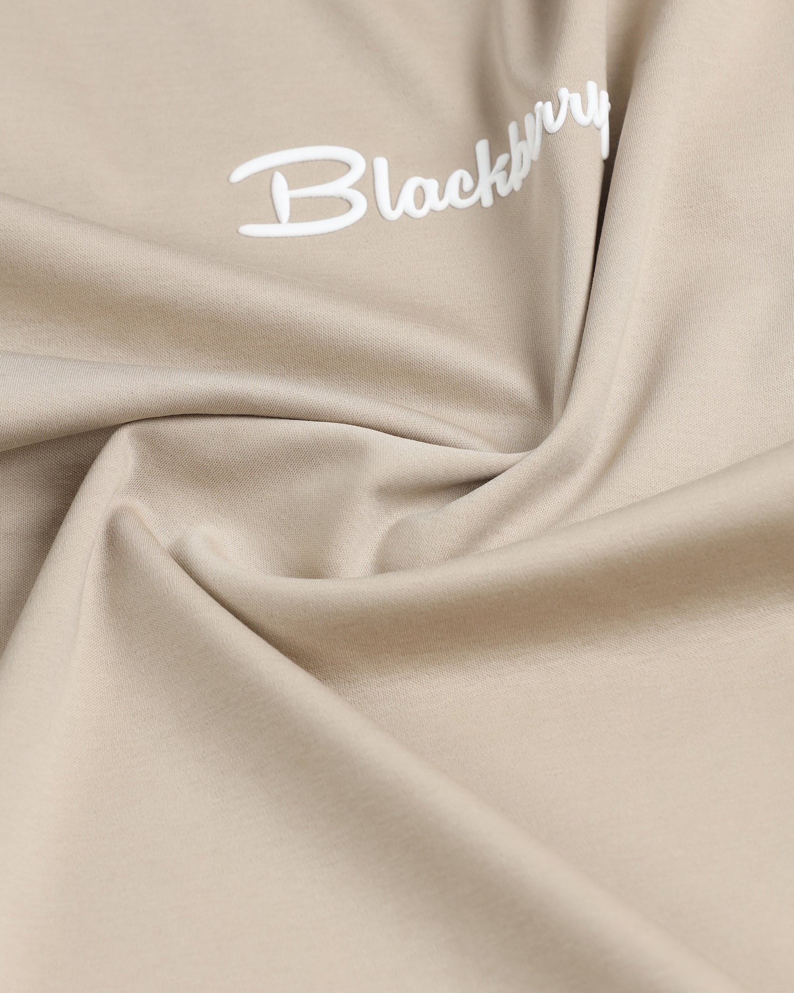 Beige Crew Neck Solid T-Shirt - Toss