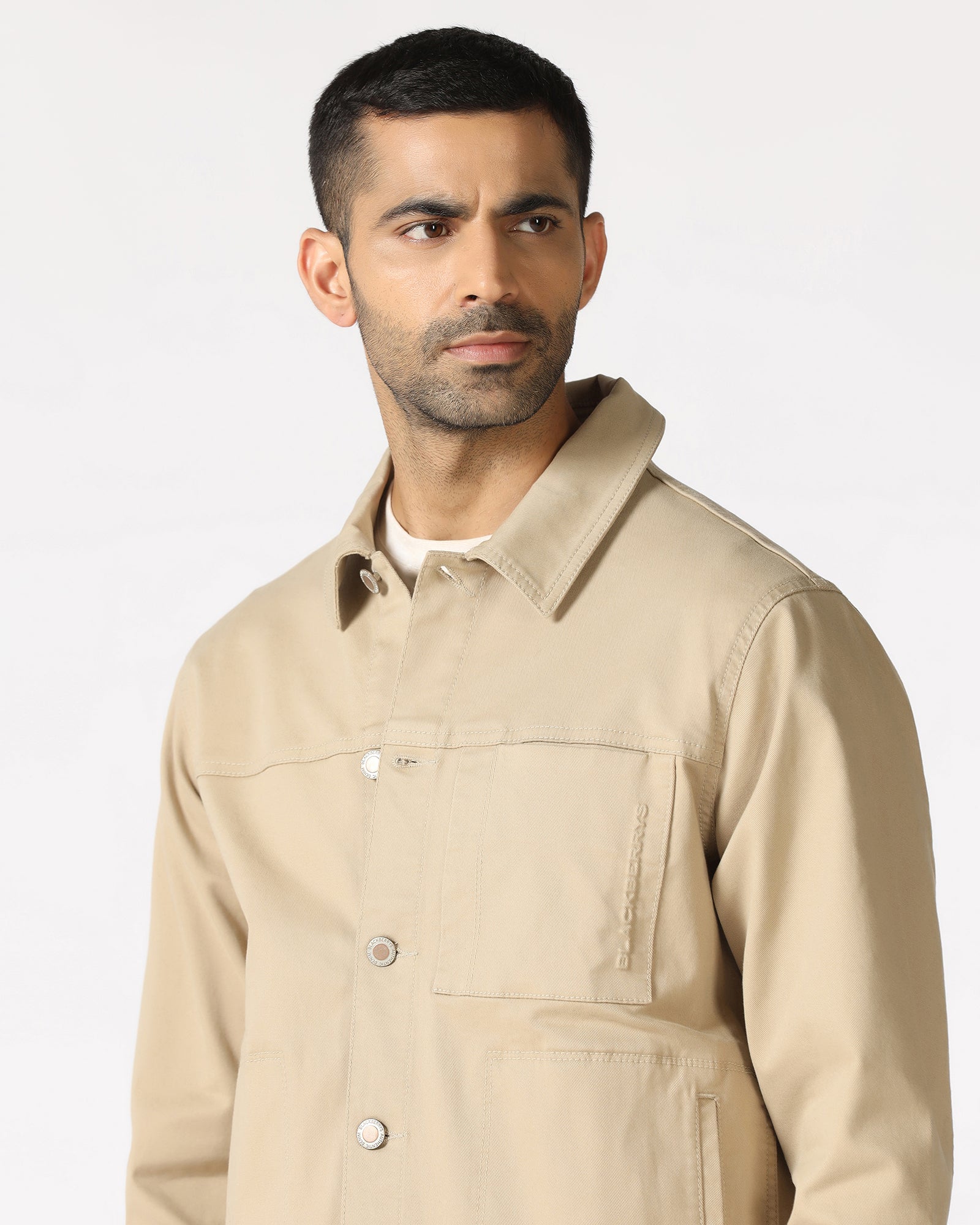 Beige Denim Trucker Jacket - Avila